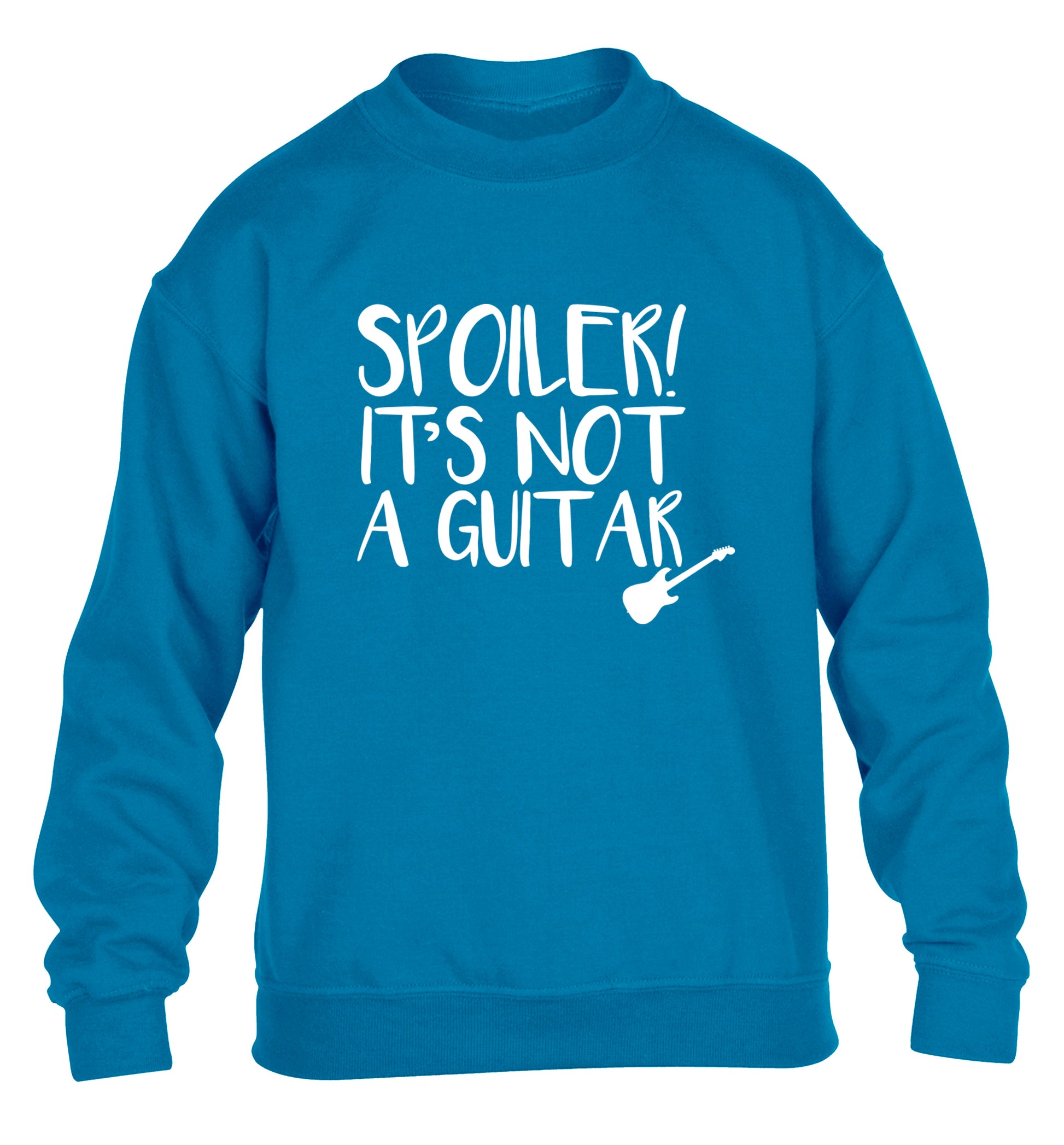 Spoiler it's not a guitar children's blue sweater 12-13 Years