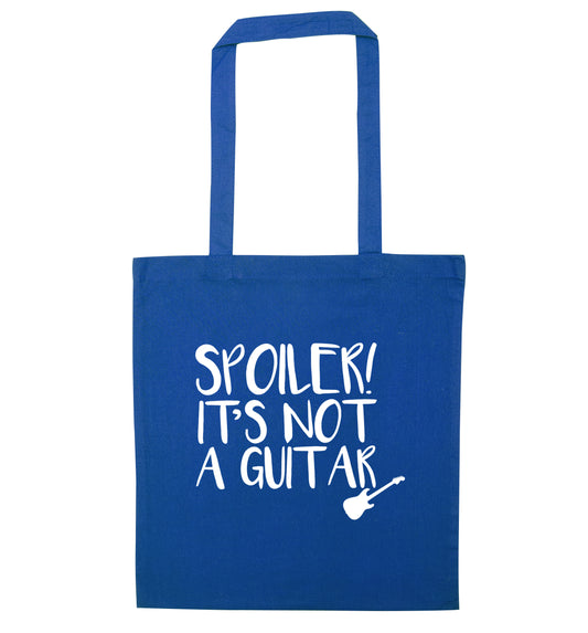 Spoiler it's not a guitar blue tote bag