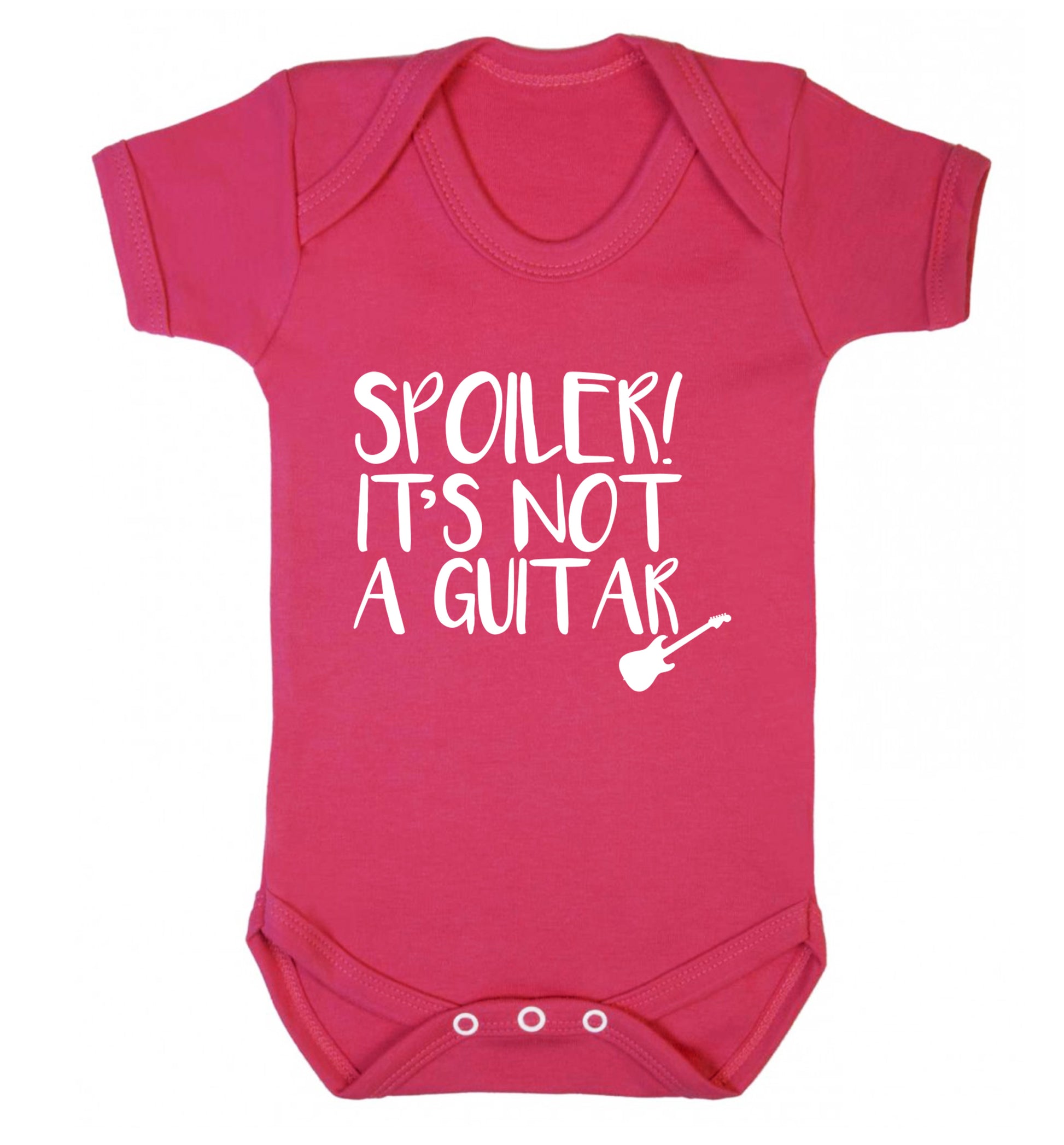Spoiler it's not a guitar Baby Vest dark pink 18-24 months