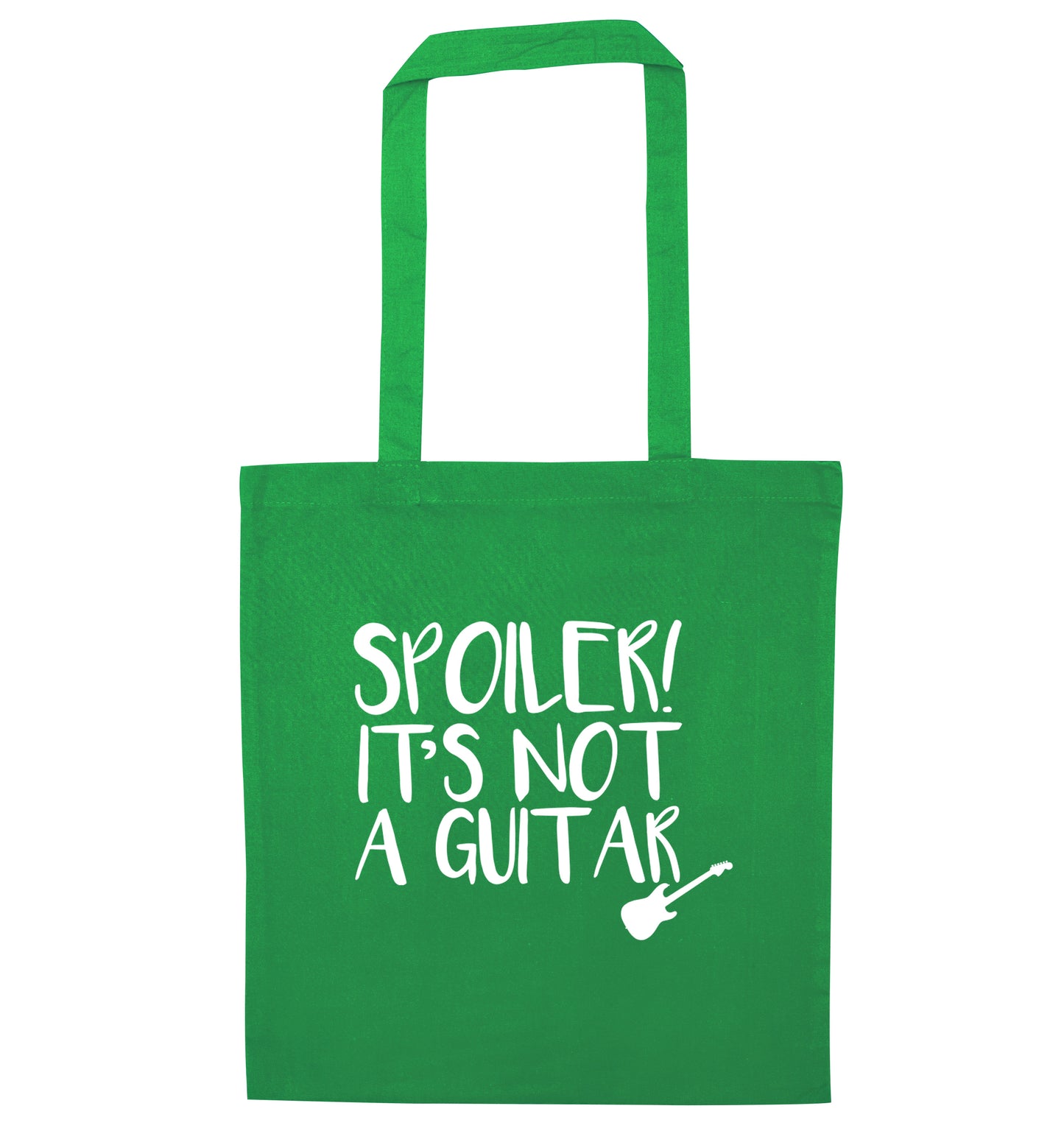 Spoiler it's not a guitar green tote bag