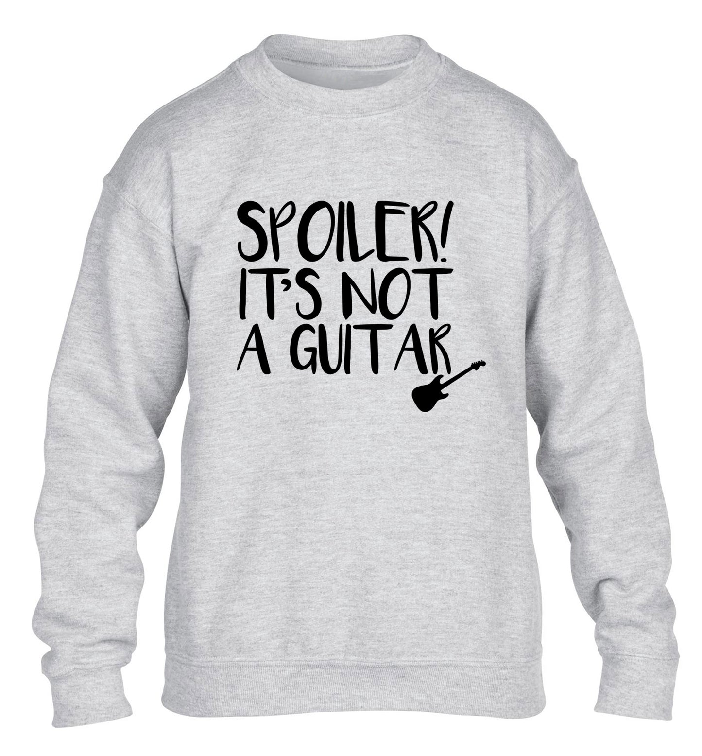 Spoiler it's not a guitar children's grey sweater 12-13 Years