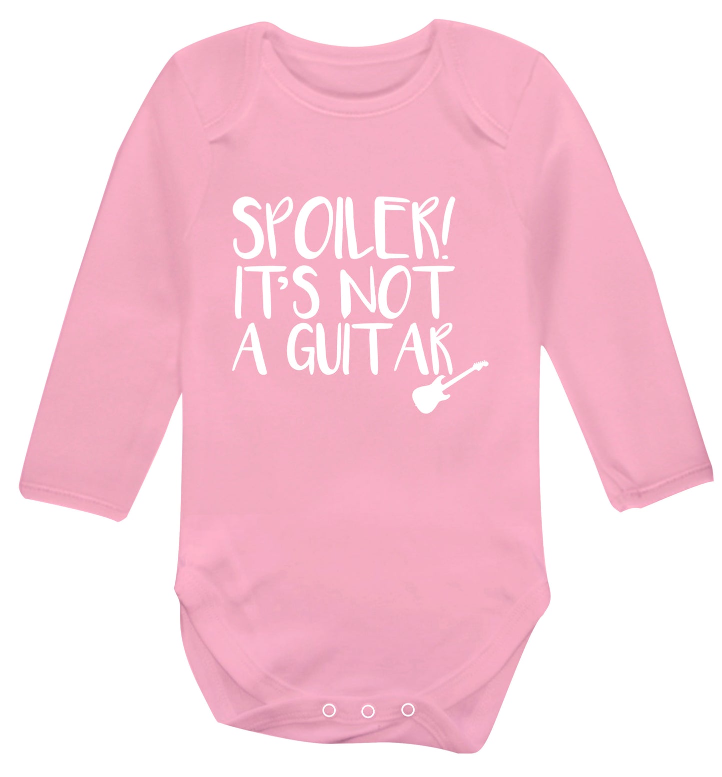 Spoiler it's not a guitar Baby Vest long sleeved pale pink 6-12 months