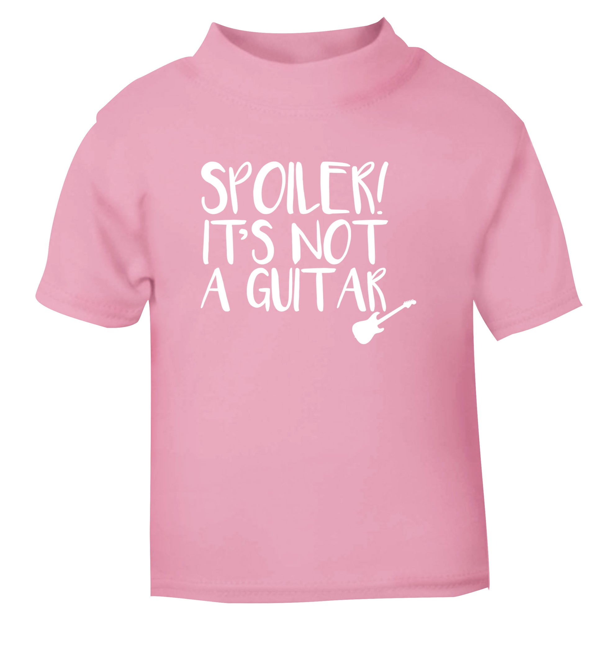 Spoiler it's not a guitar light pink Baby Toddler Tshirt 2 Years
