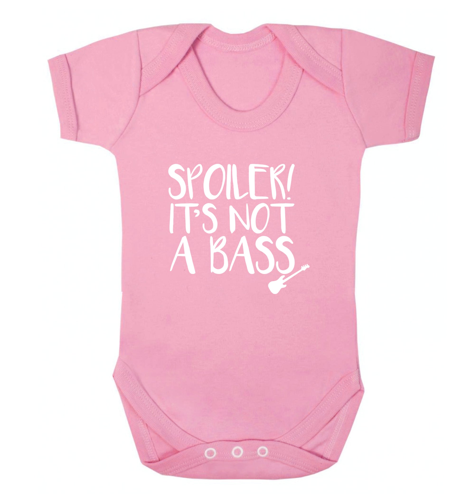 Spoiler it's not a bass Baby Vest pale pink 18-24 months