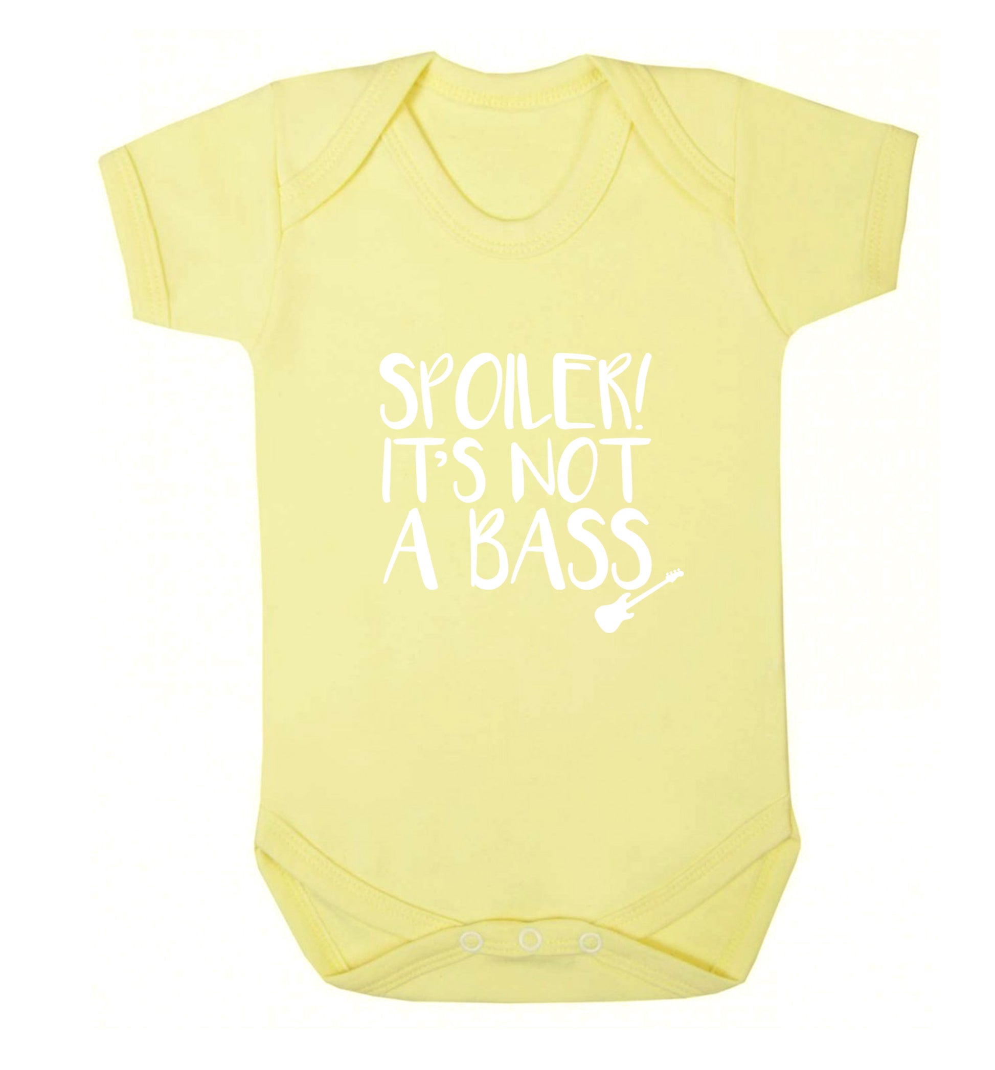 Spoiler it's not a bass Baby Vest pale yellow 18-24 months