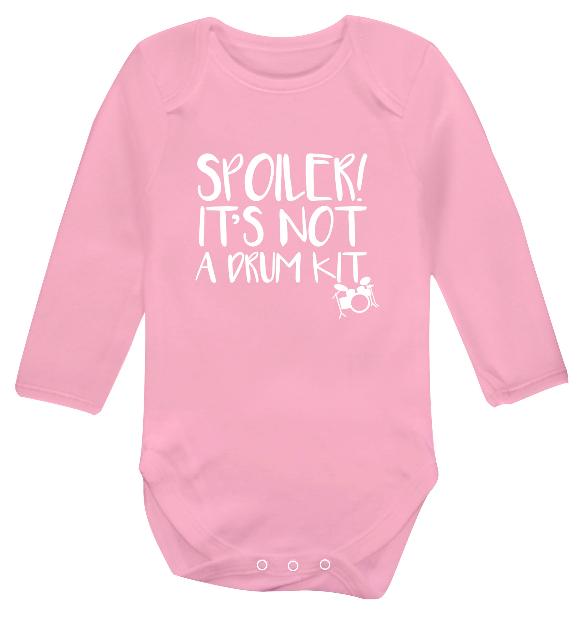 Spoiler it's not a drum kit Baby Vest long sleeved pale pink 6-12 months