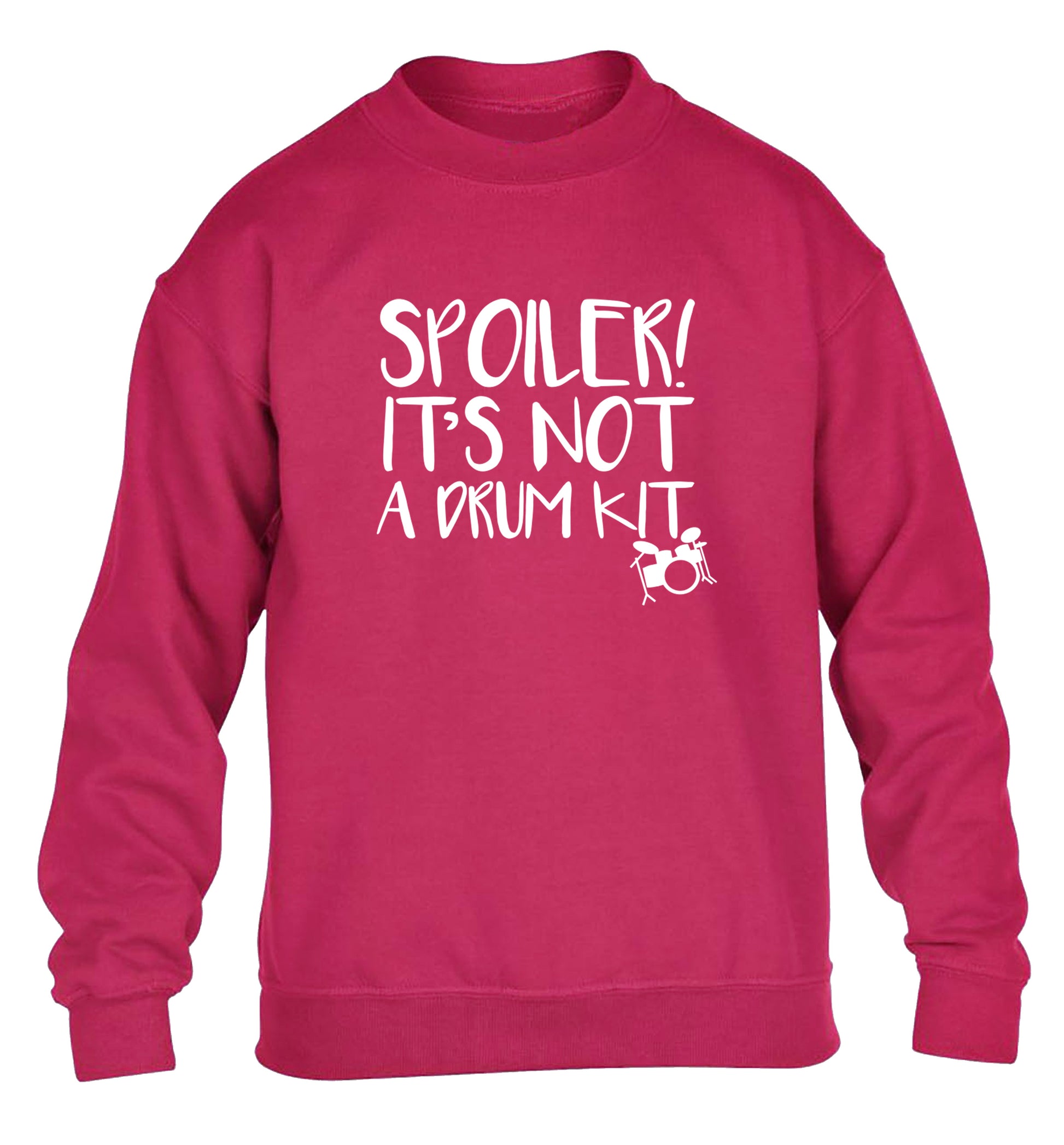 Spoiler it's not a drum kit children's pink sweater 12-13 Years