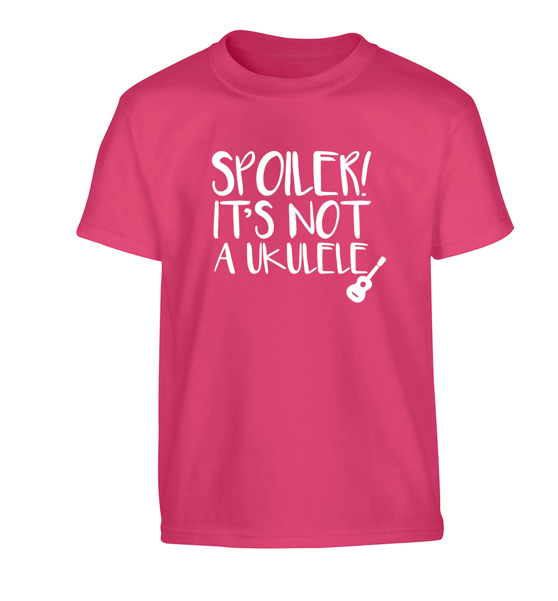Spoiler it's not a ukulele Children's pink Tshirt 12-13 Years