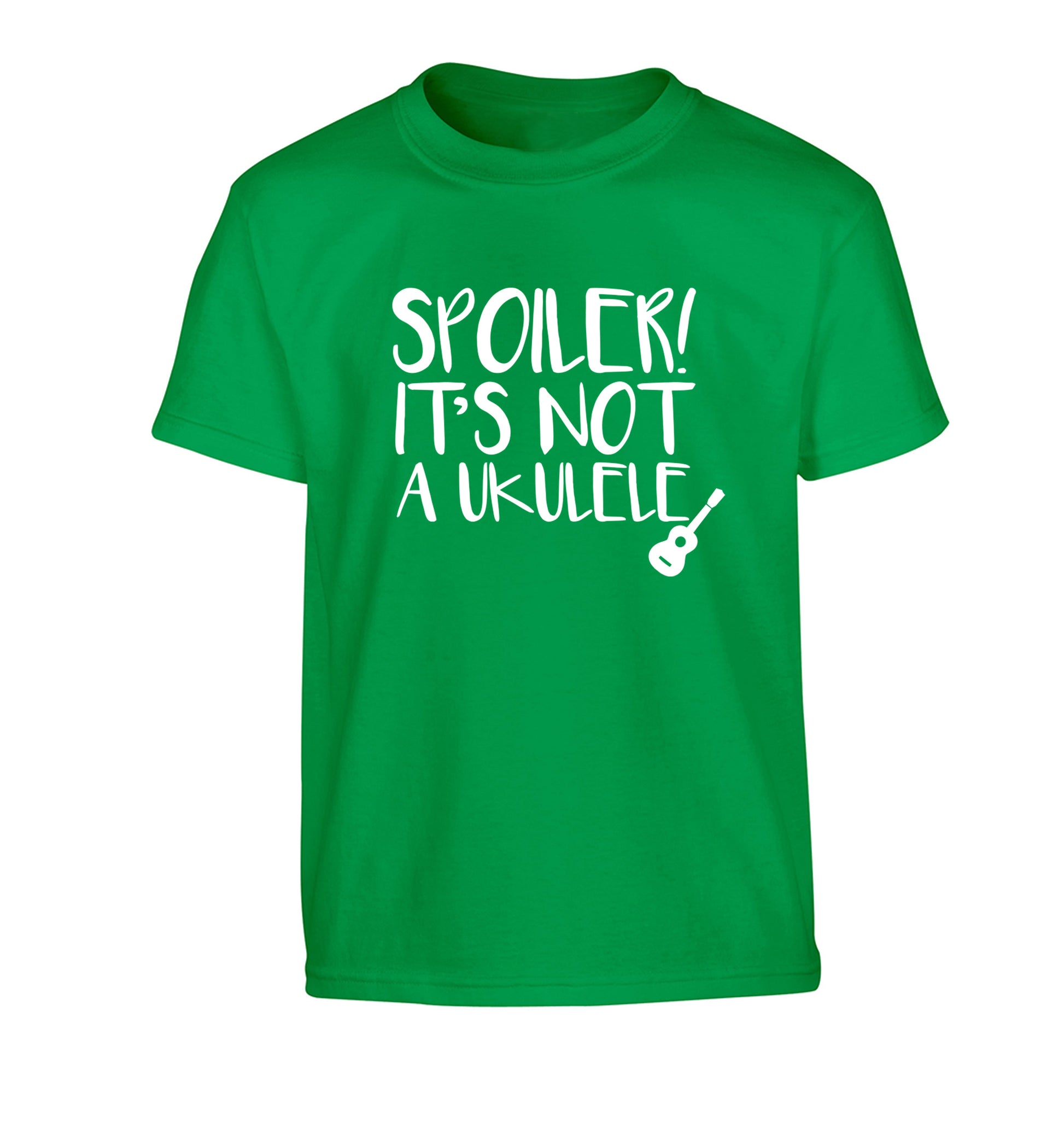 Spoiler it's not a ukulele Children's green Tshirt 12-13 Years