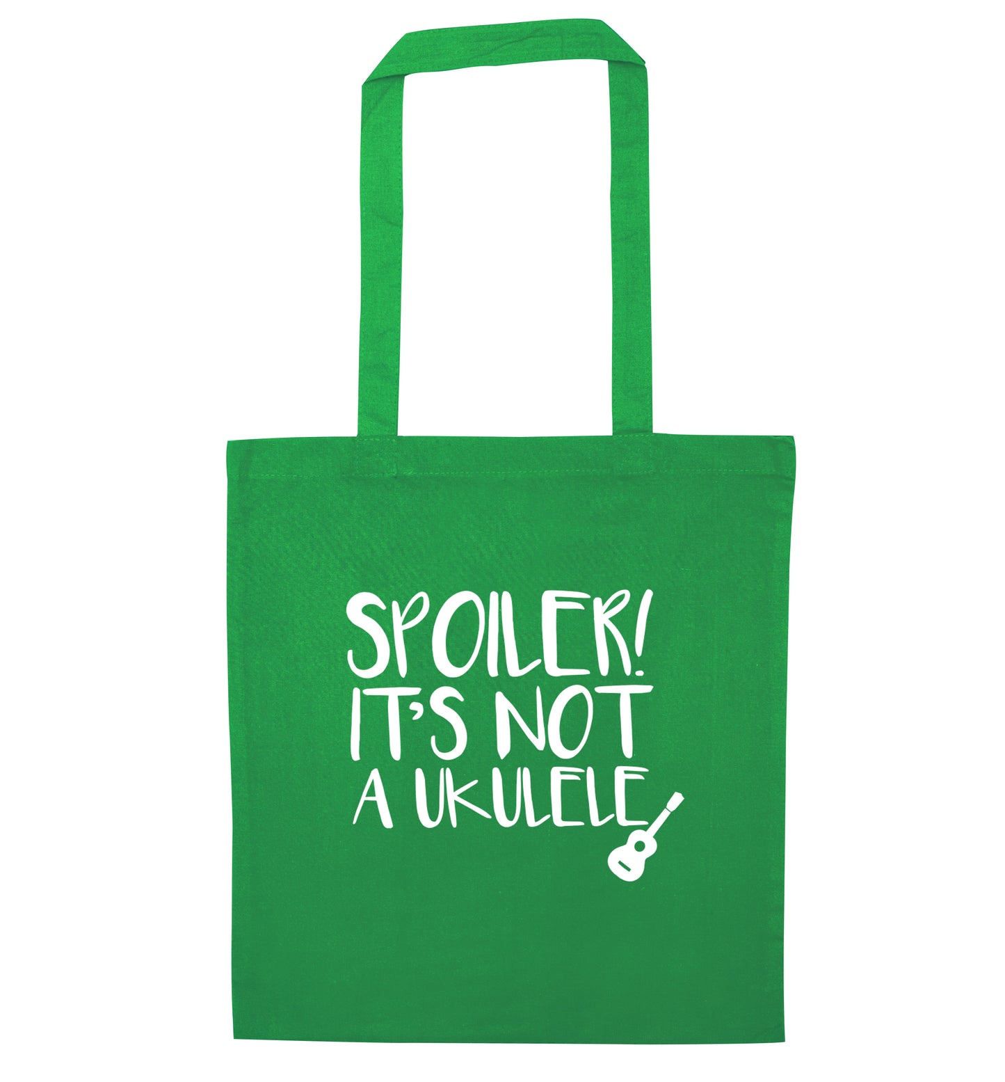 Spoiler it's not a ukulele green tote bag