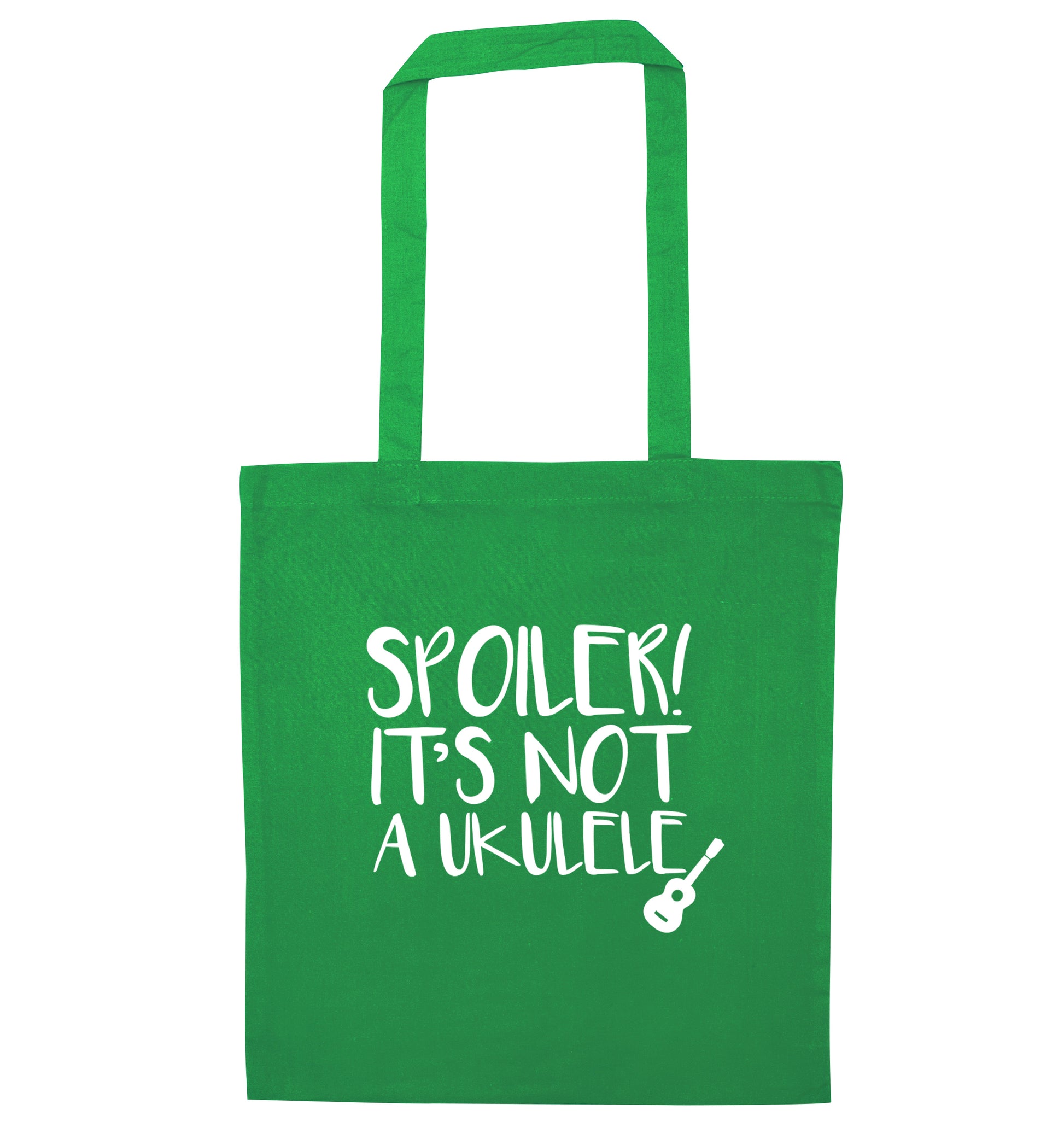 Spoiler it's not a ukulele green tote bag