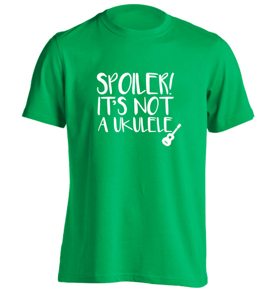 Spoiler it's not a ukulele adults unisex green Tshirt 2XL