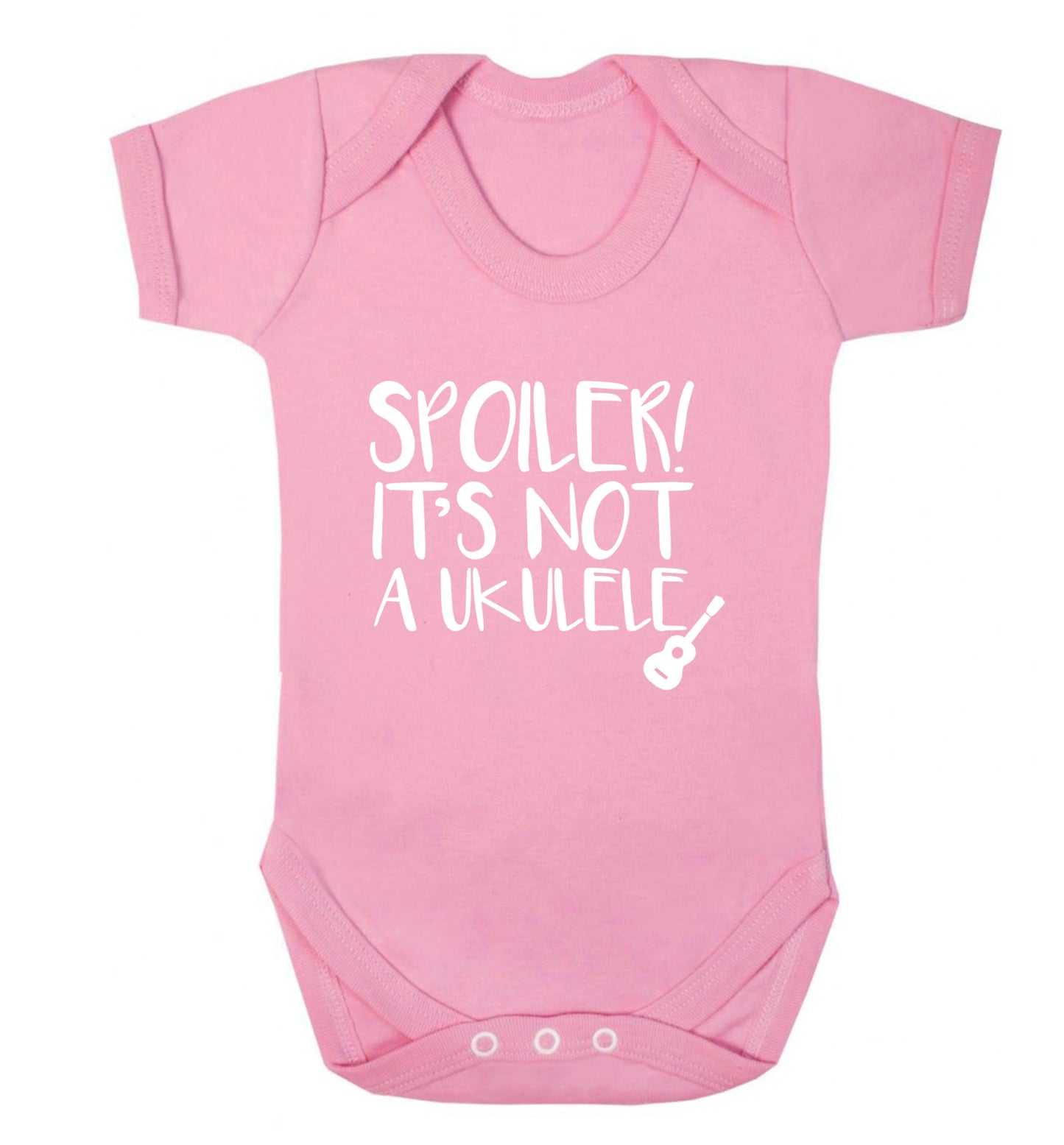 Spoiler it's not a ukulele Baby Vest pale pink 18-24 months