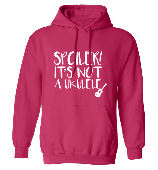 Spoiler it's not a ukulele adults unisex pink hoodie 2XL