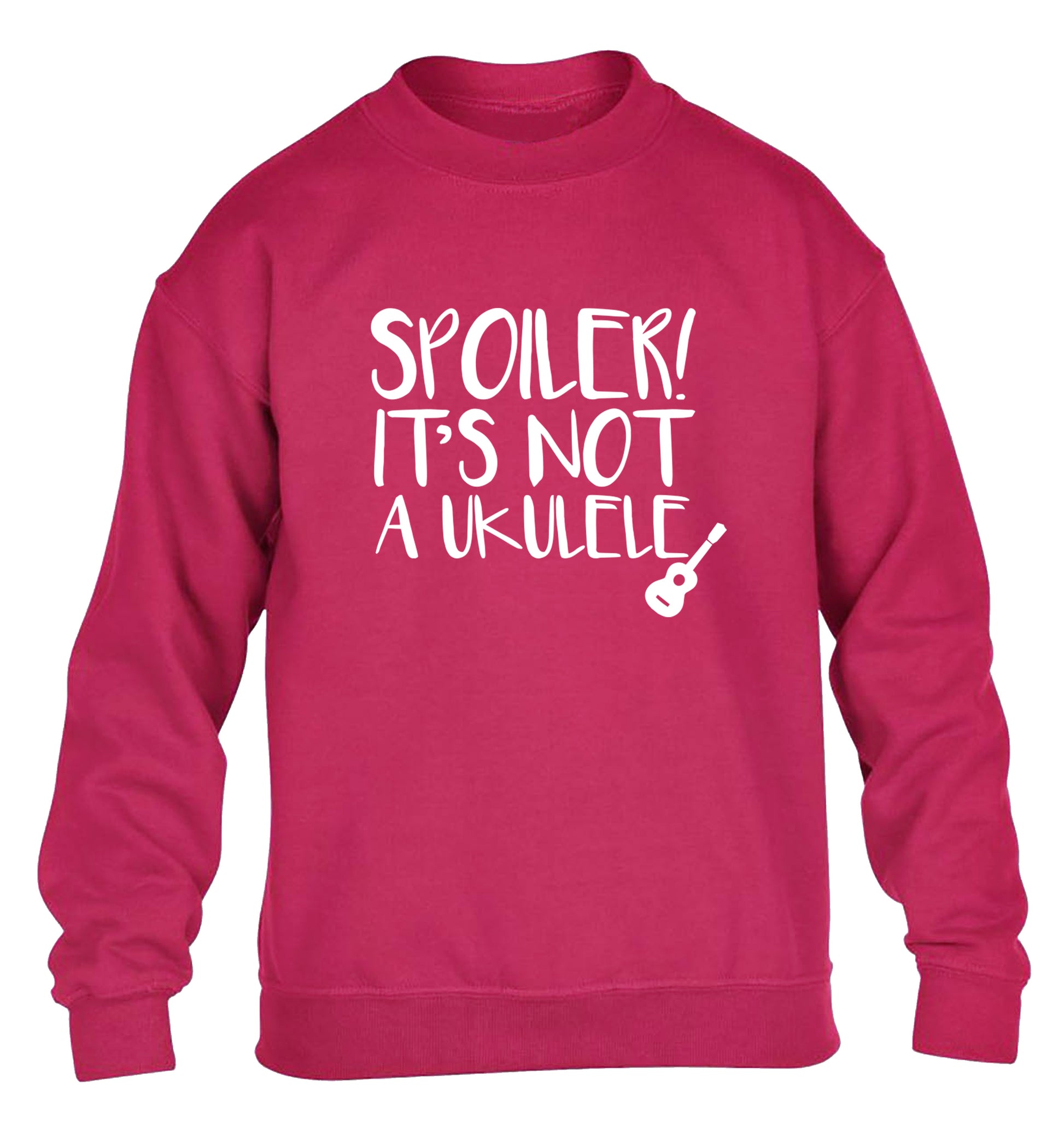 Spoiler it's not a ukulele children's pink sweater 12-13 Years