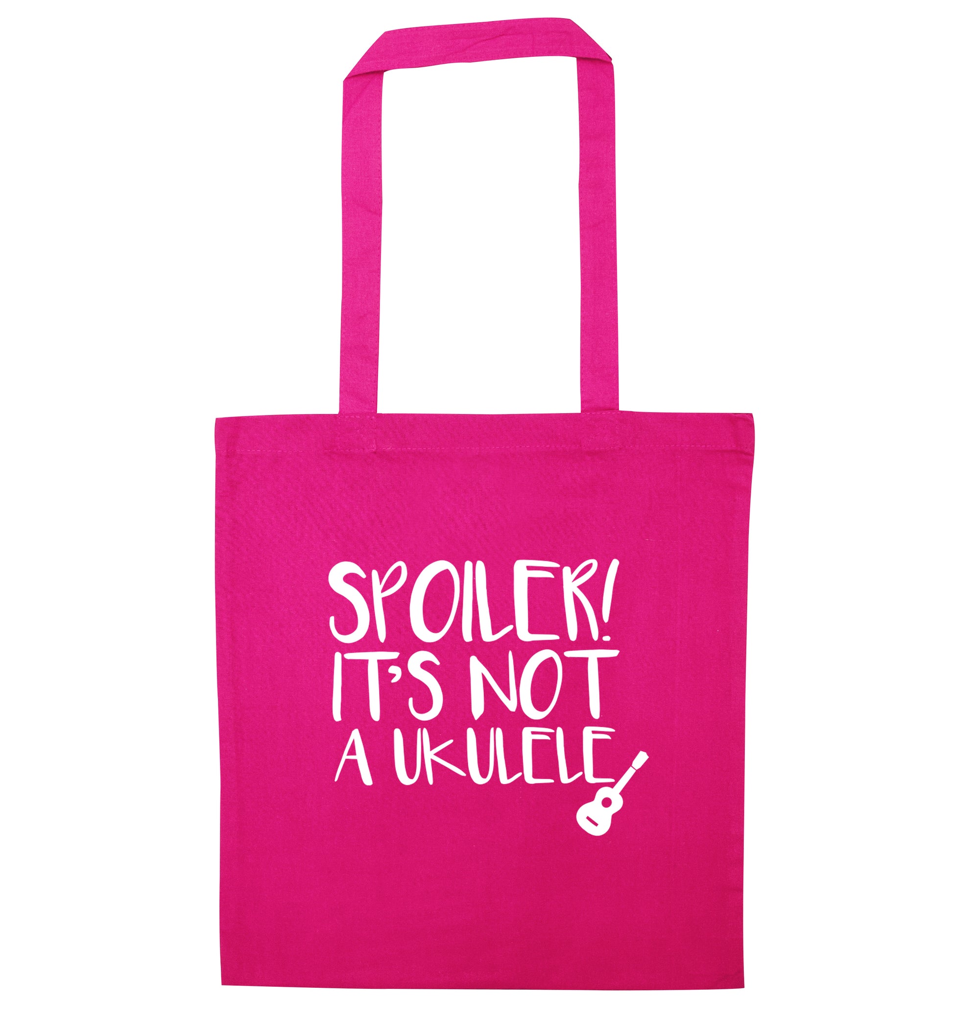 Spoiler it's not a ukulele pink tote bag