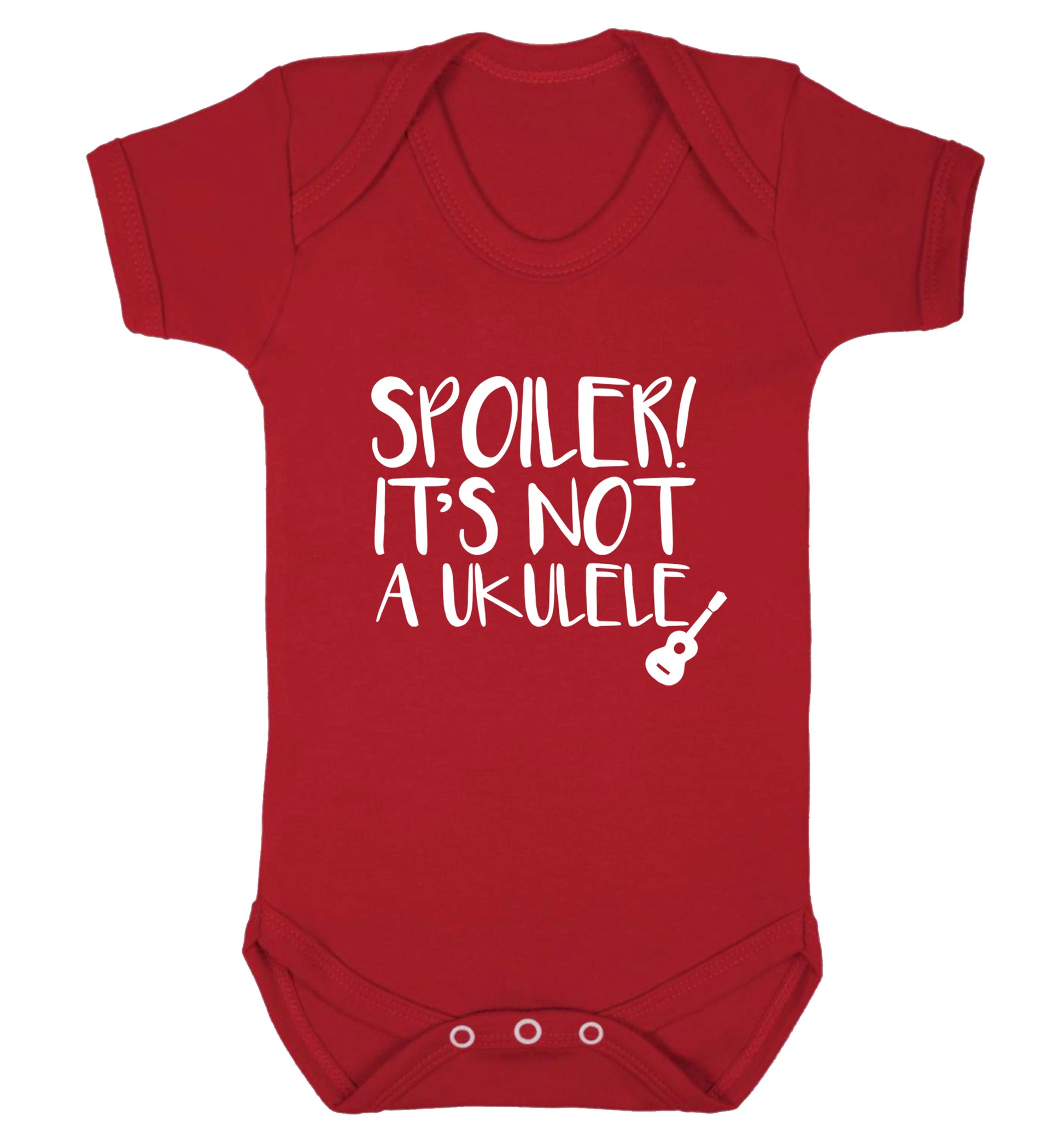 Spoiler it's not a ukulele Baby Vest red 18-24 months