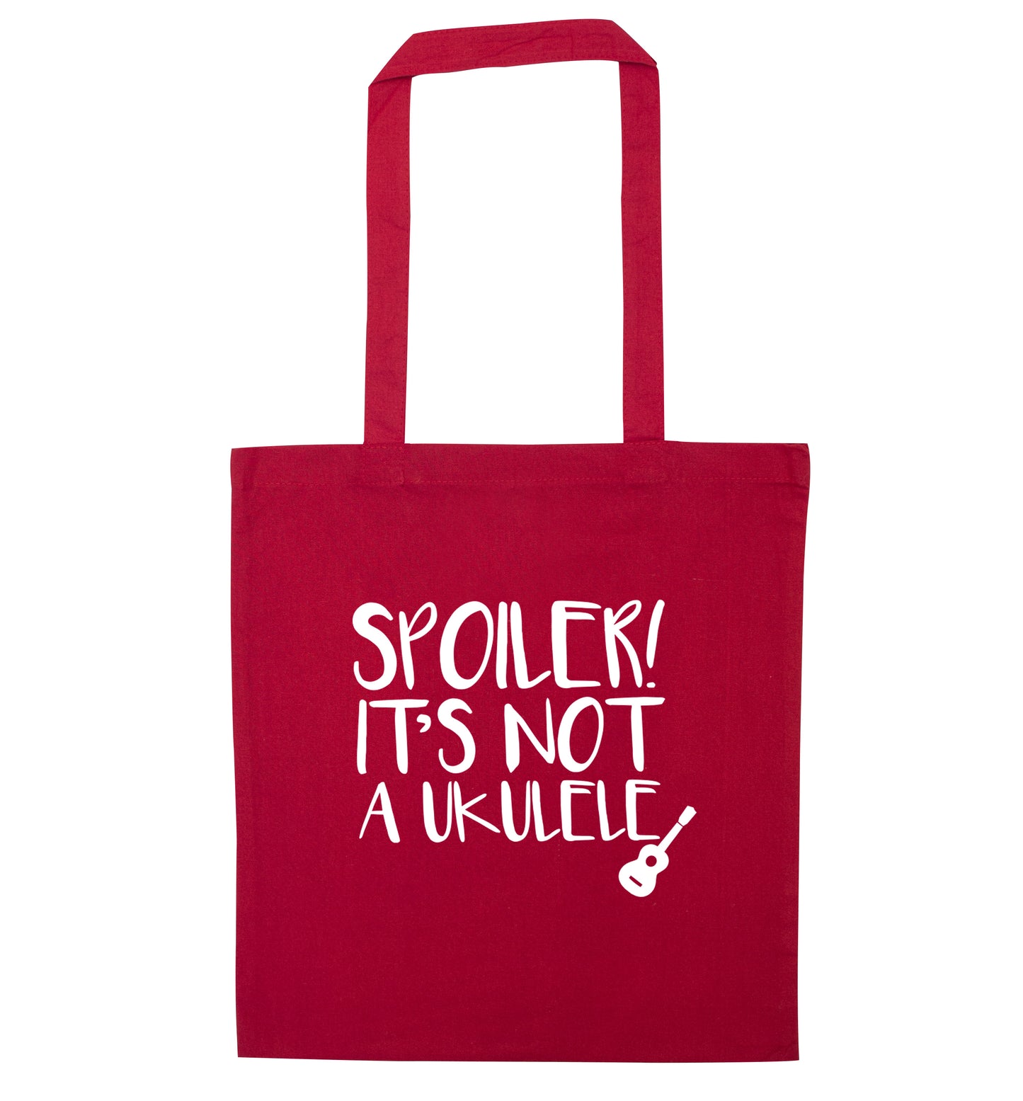 Spoiler it's not a ukulele red tote bag