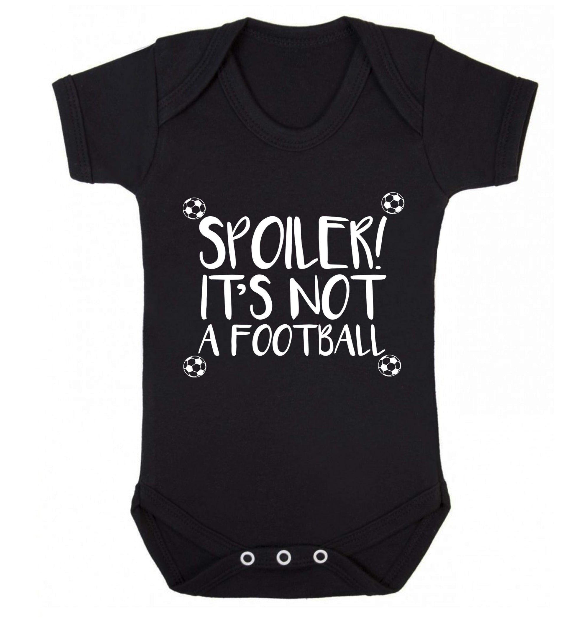 Spoiler it's not a football Baby Vest black 18-24 months