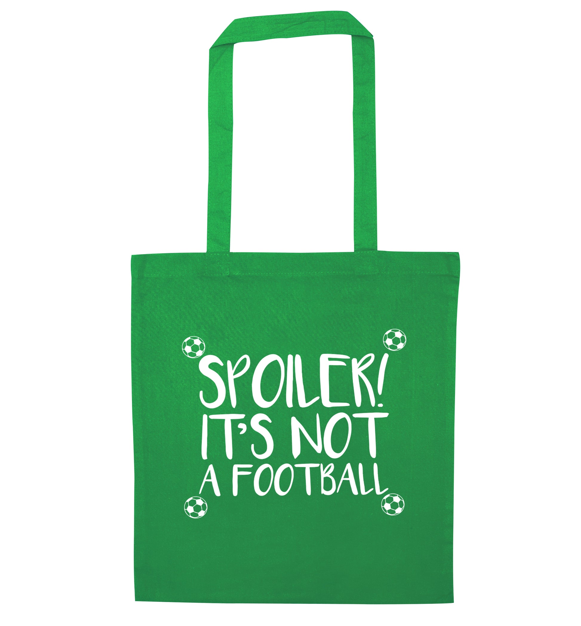 Spoiler it's not a football green tote bag
