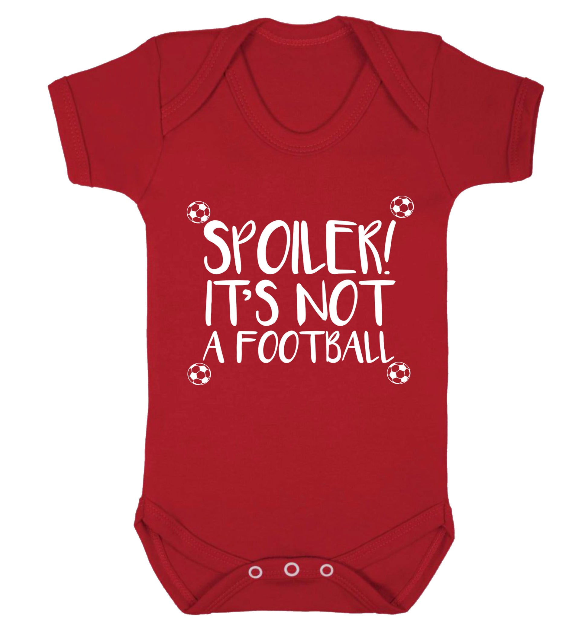 Spoiler it's not a football Baby Vest red 18-24 months