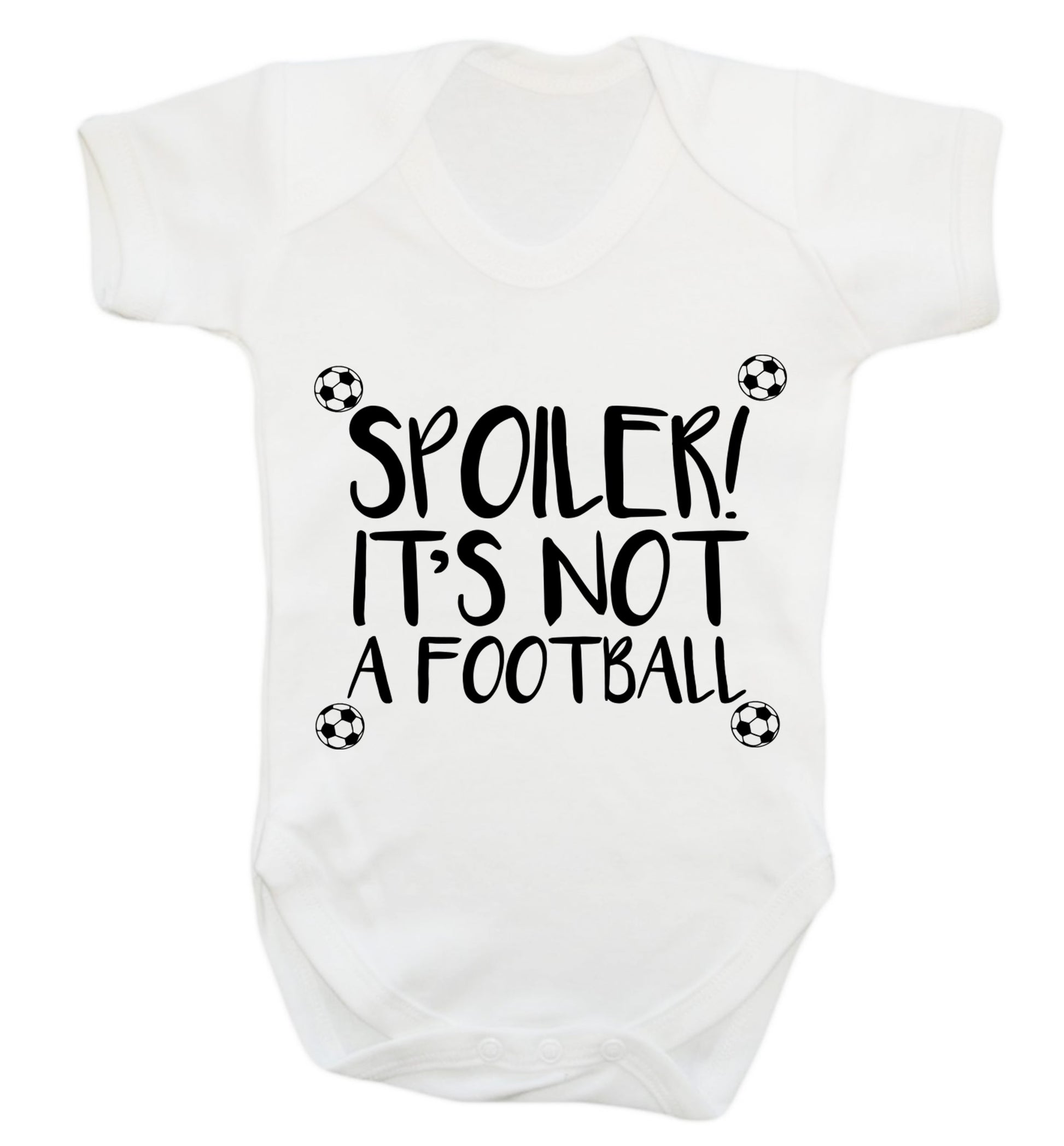 Spoiler it's not a football Baby Vest white 18-24 months