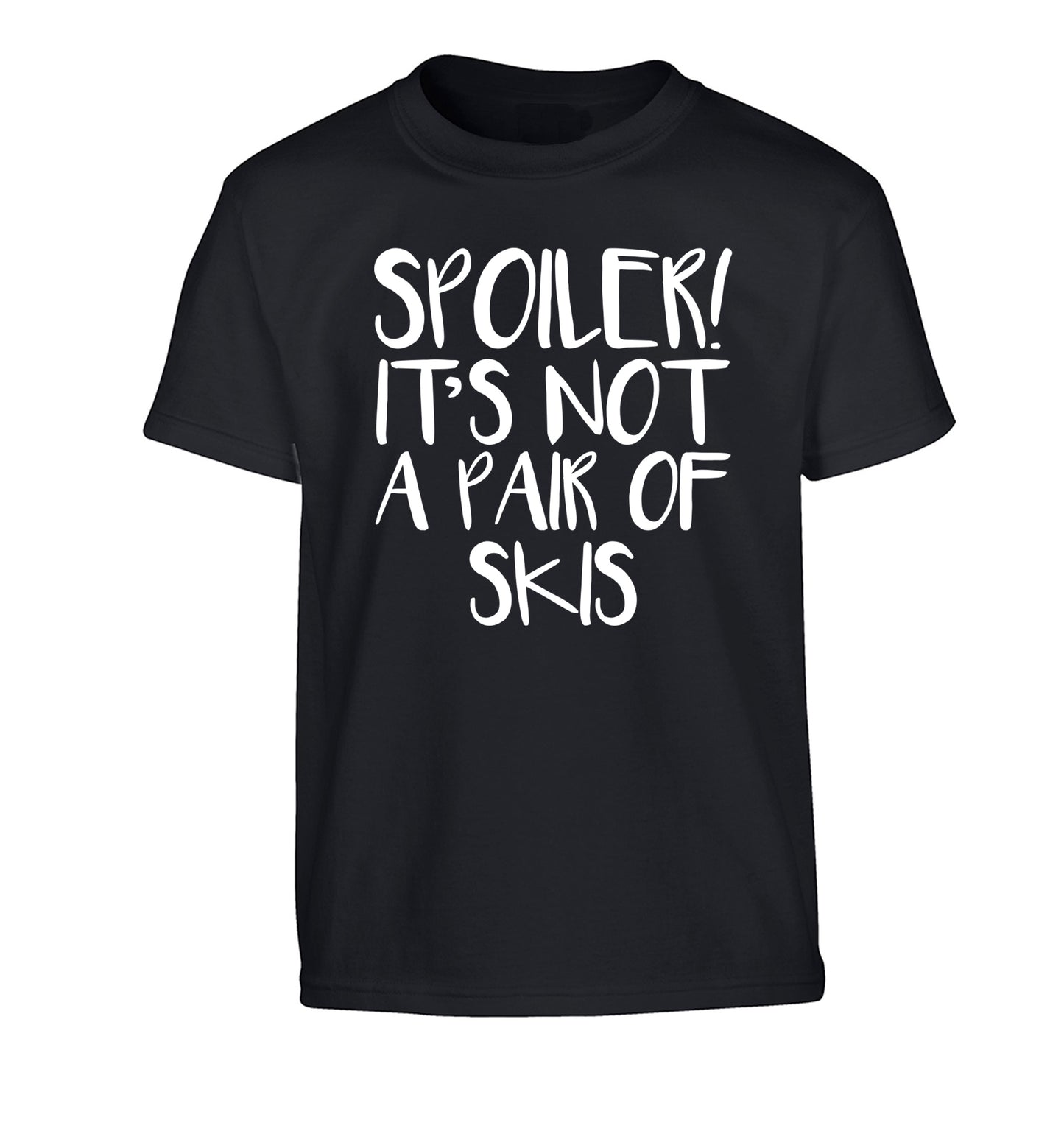 Spoiler it's not a pair of skis Children's black Tshirt 12-13 Years