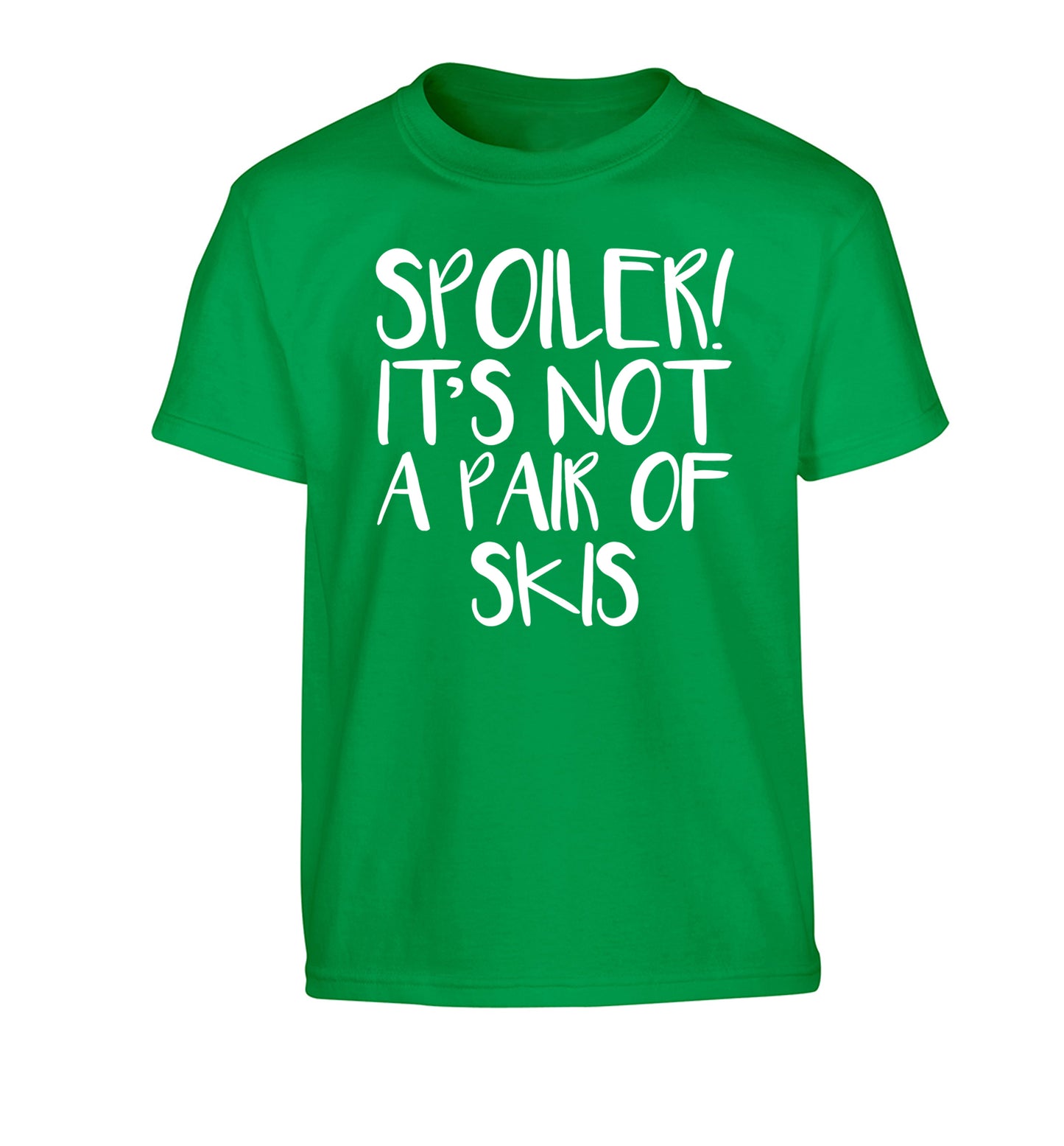 Spoiler it's not a pair of skis Children's green Tshirt 12-13 Years