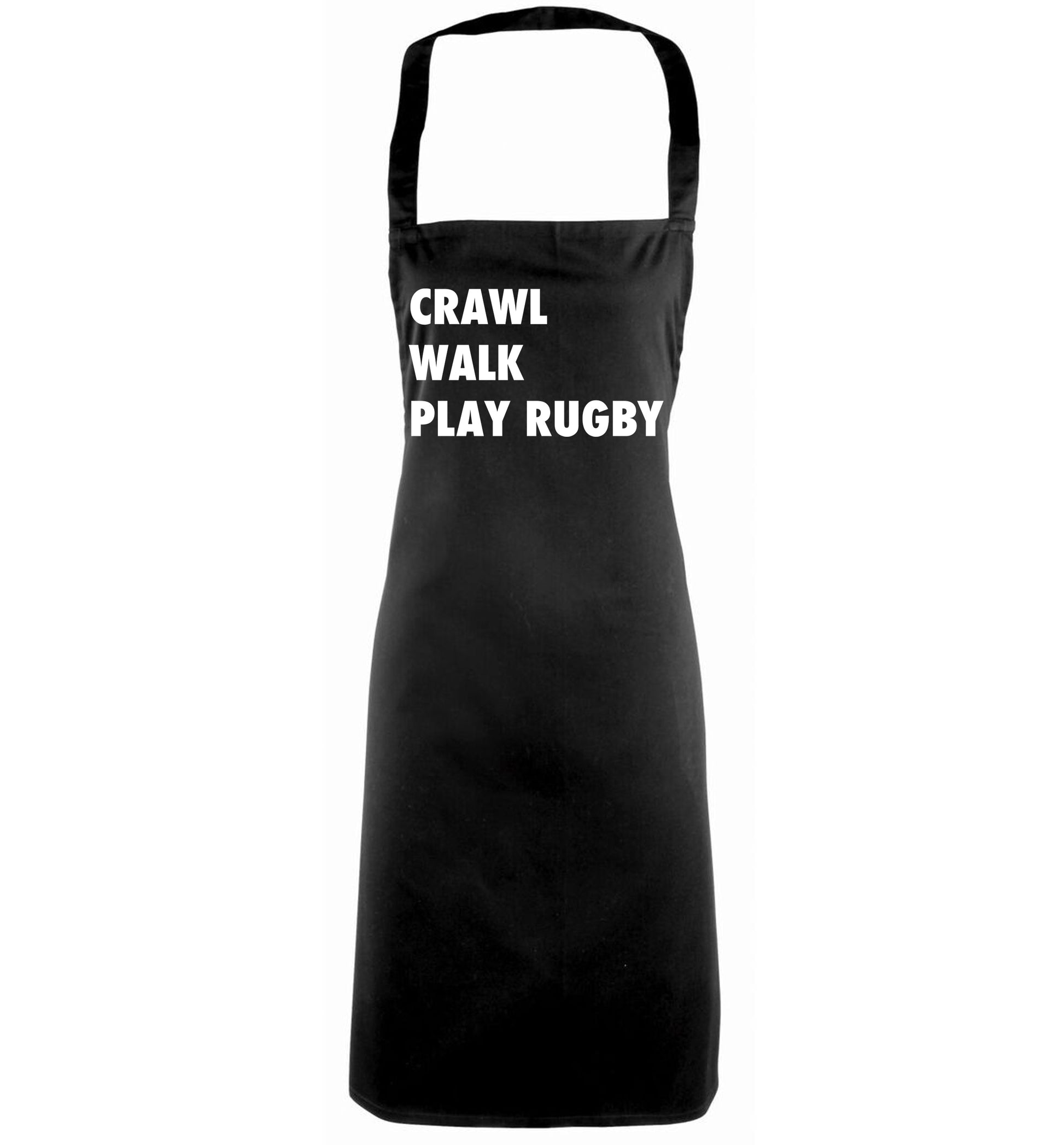 Eat, sleep, play rugby black apron