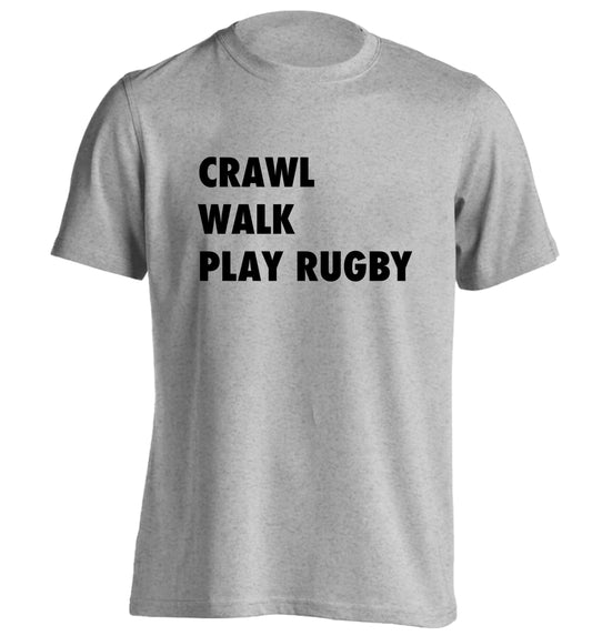 Eat, sleep, play rugby adults unisex grey Tshirt 2XL