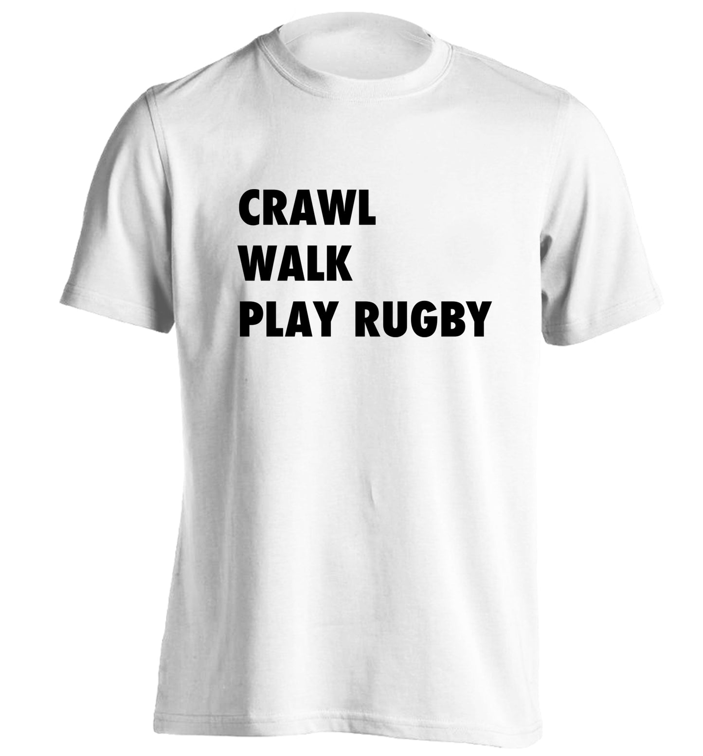 Eat, sleep, play rugby adults unisex white Tshirt 2XL