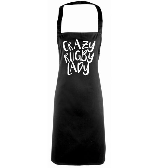 Crazy rugby lady black apron