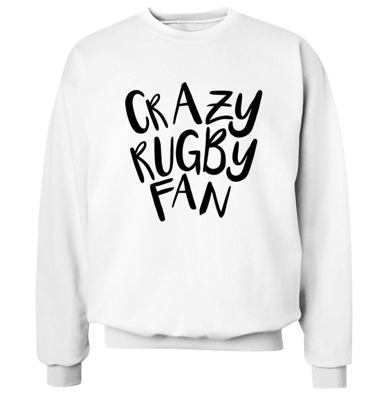 Crazy rugby fan Adult's unisex white Sweater 2XL