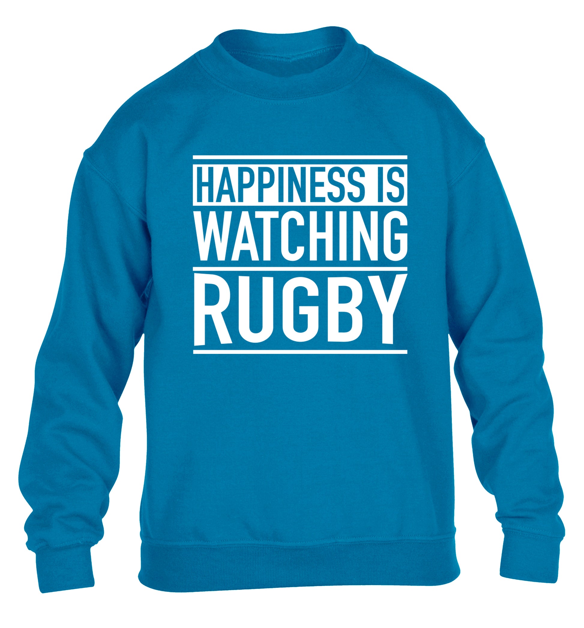 Happiness is watching rugby children's blue sweater 12-13 Years
