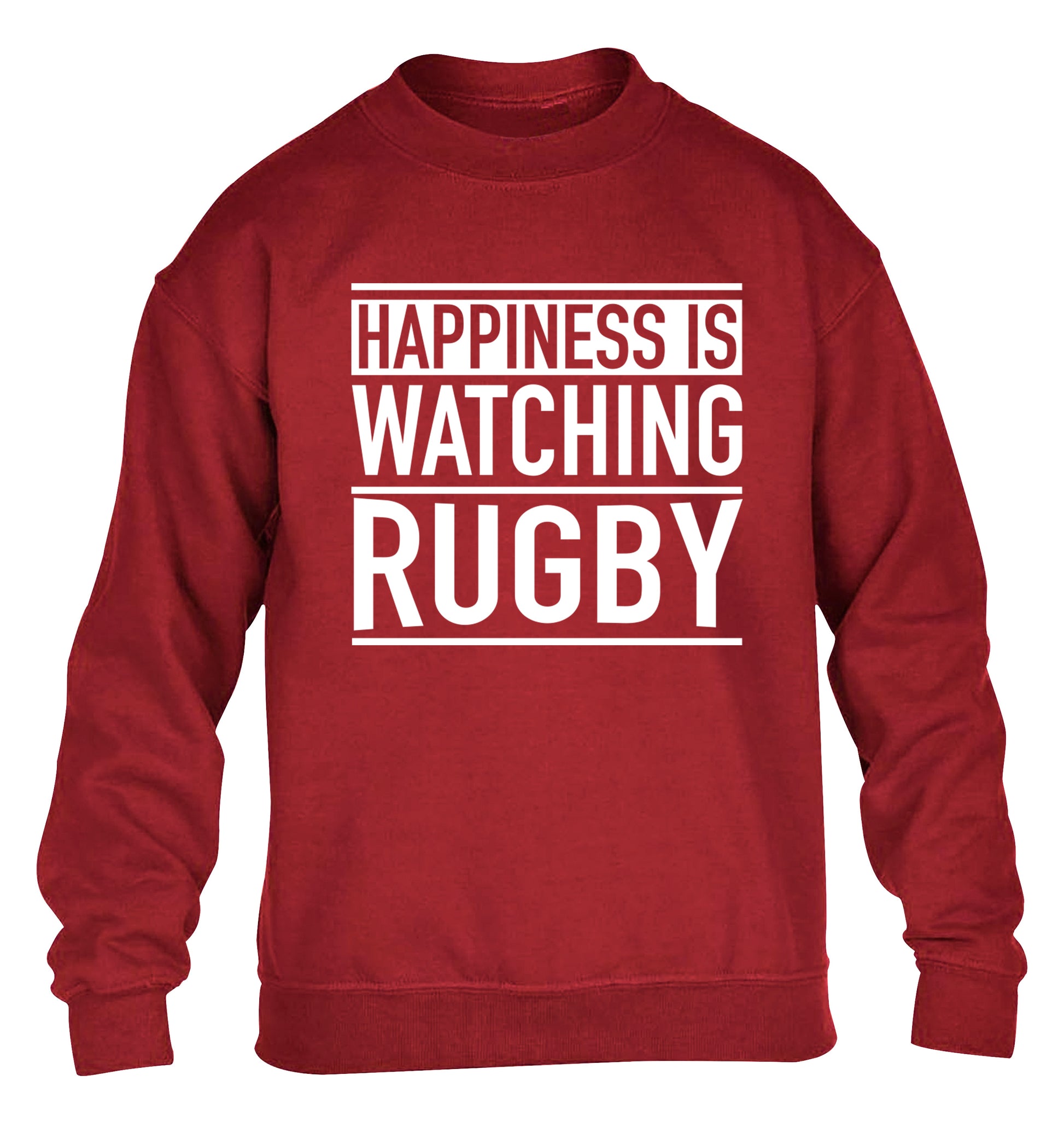 Happiness is watching rugby children's grey sweater 12-13 Years