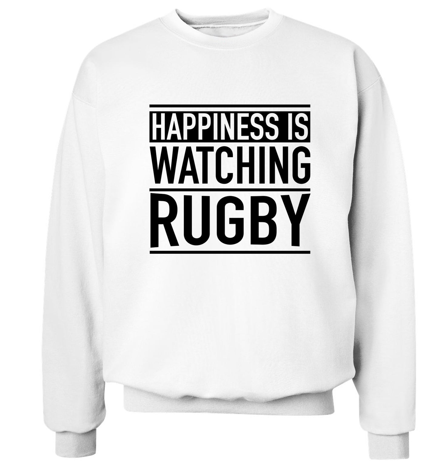 Happiness is watching rugby Adult's unisex white Sweater 2XL