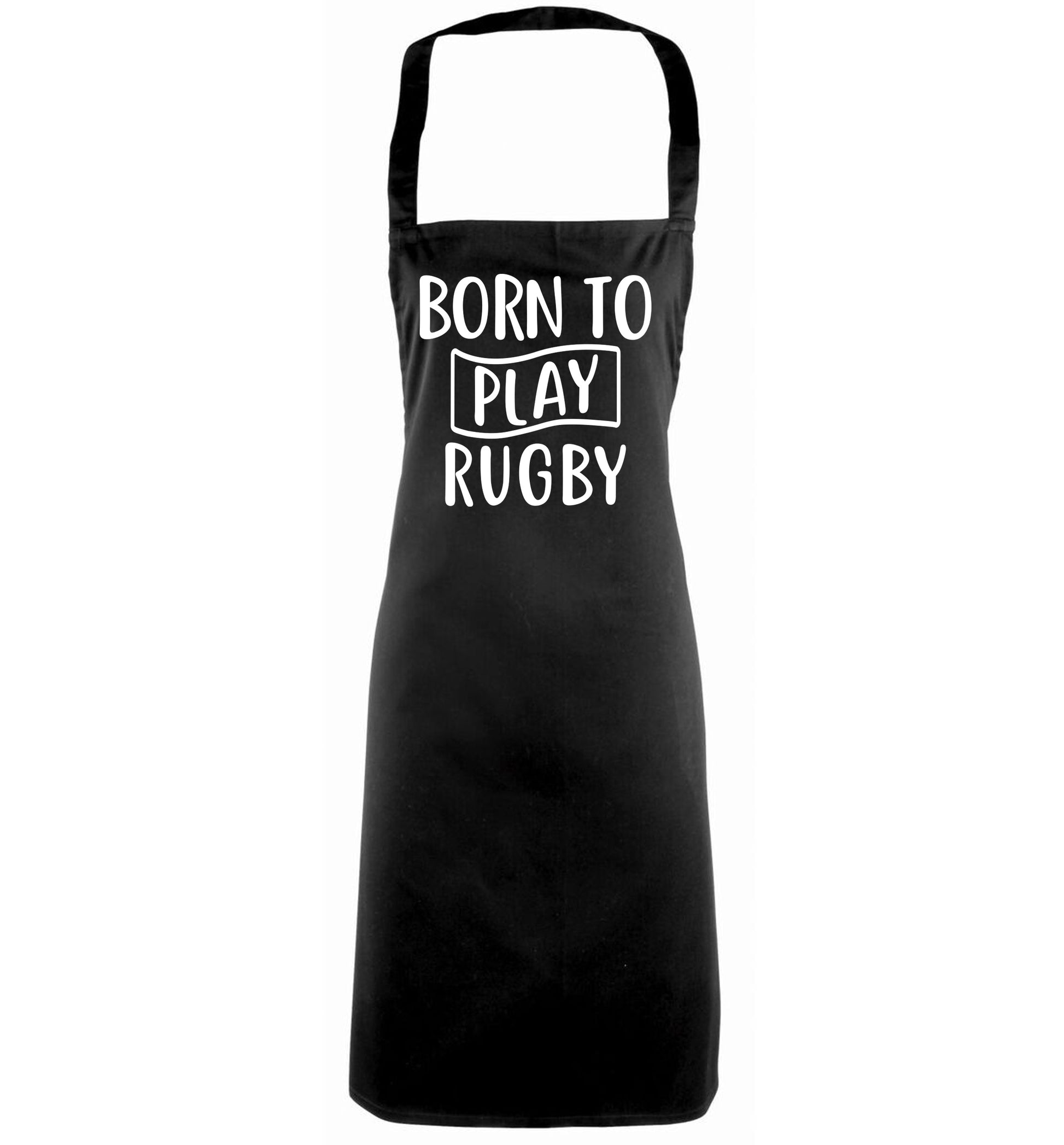 Born to play rugby black apron