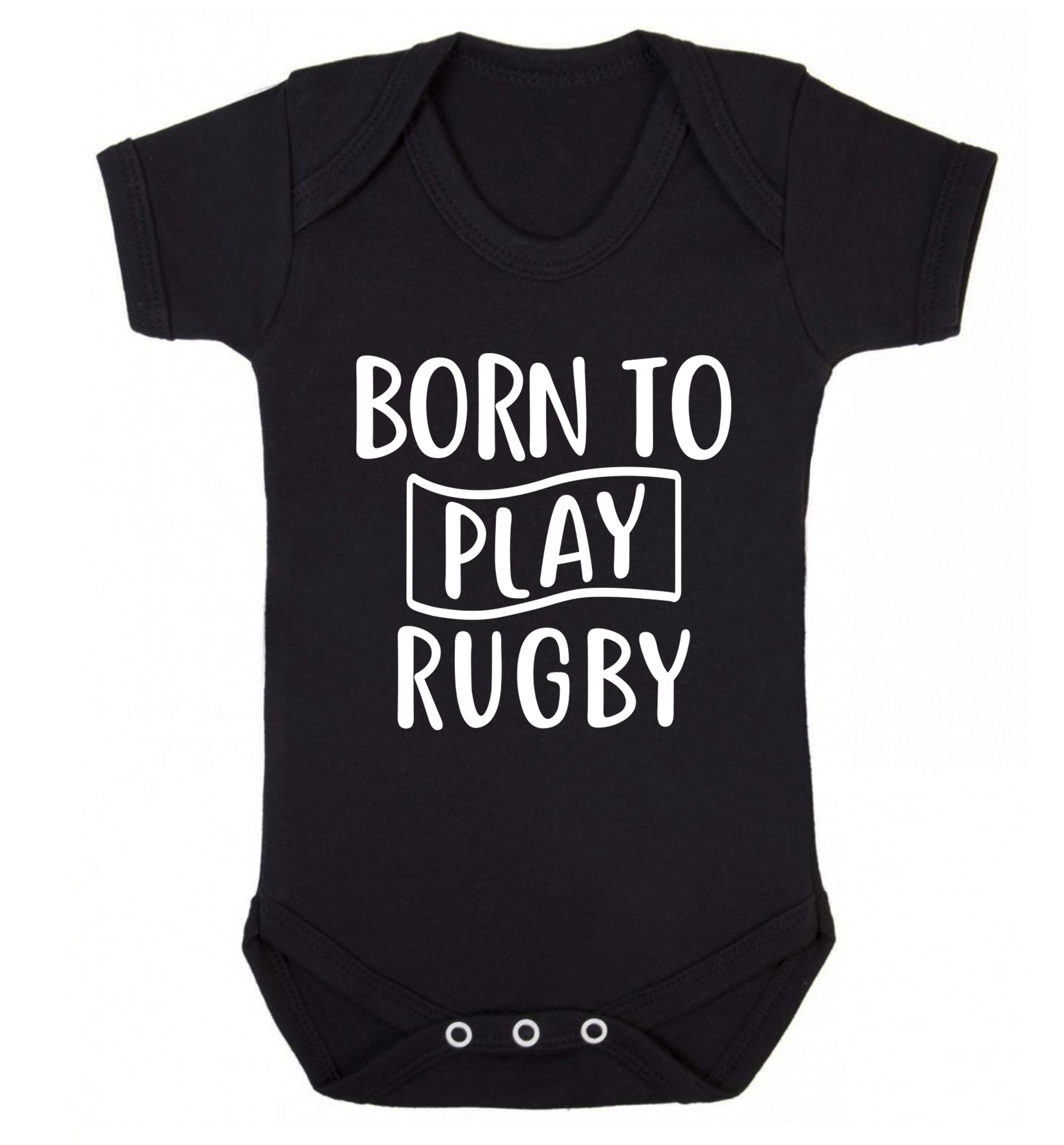 Born to play rugby Baby Vest black 18-24 months