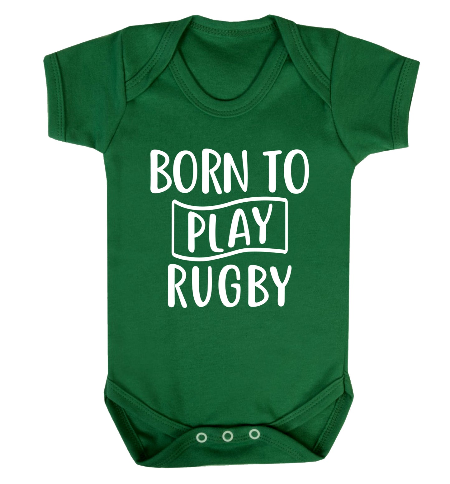 Born to play rugby Baby Vest green 18-24 months
