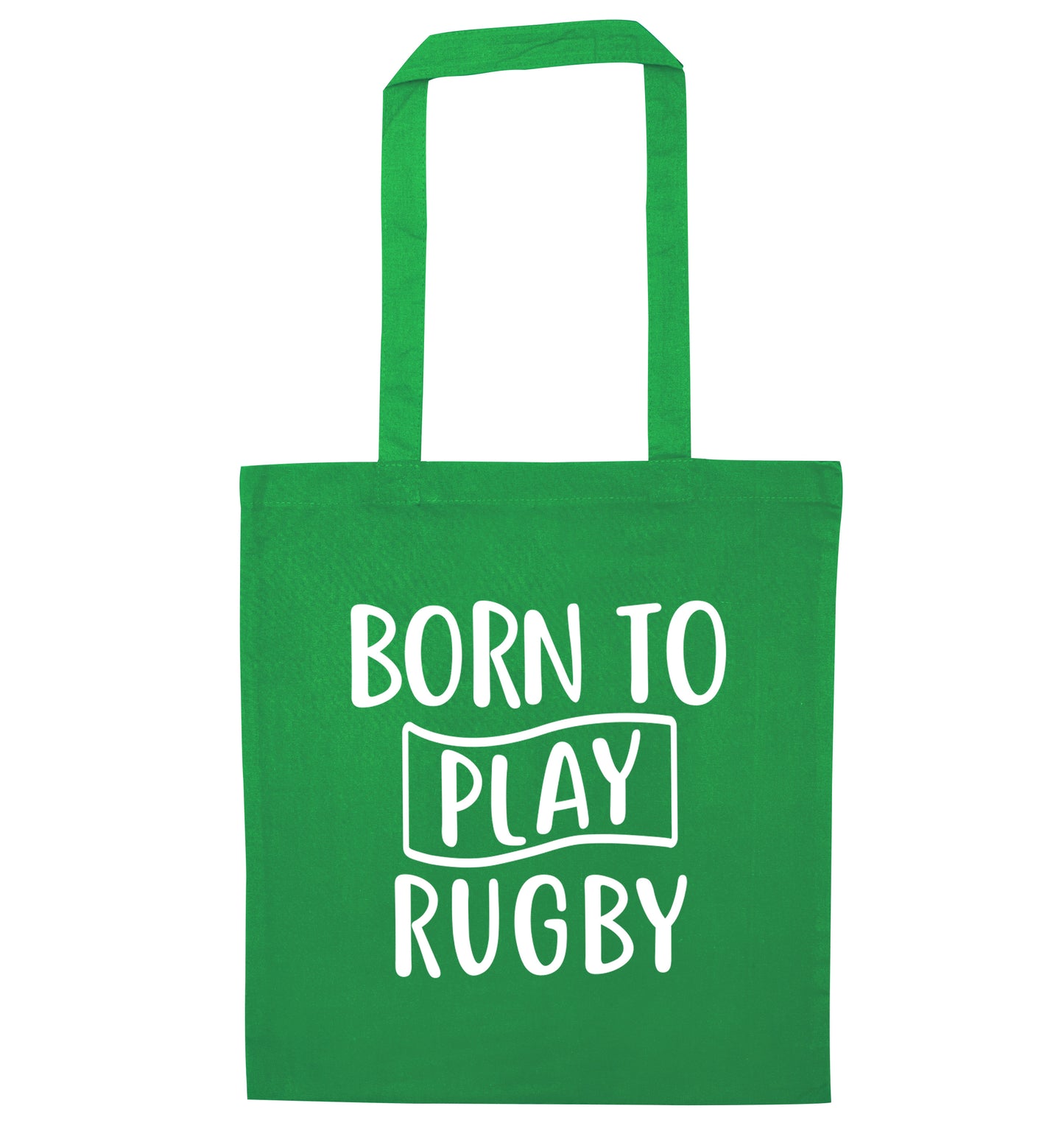 Born to play rugby green tote bag