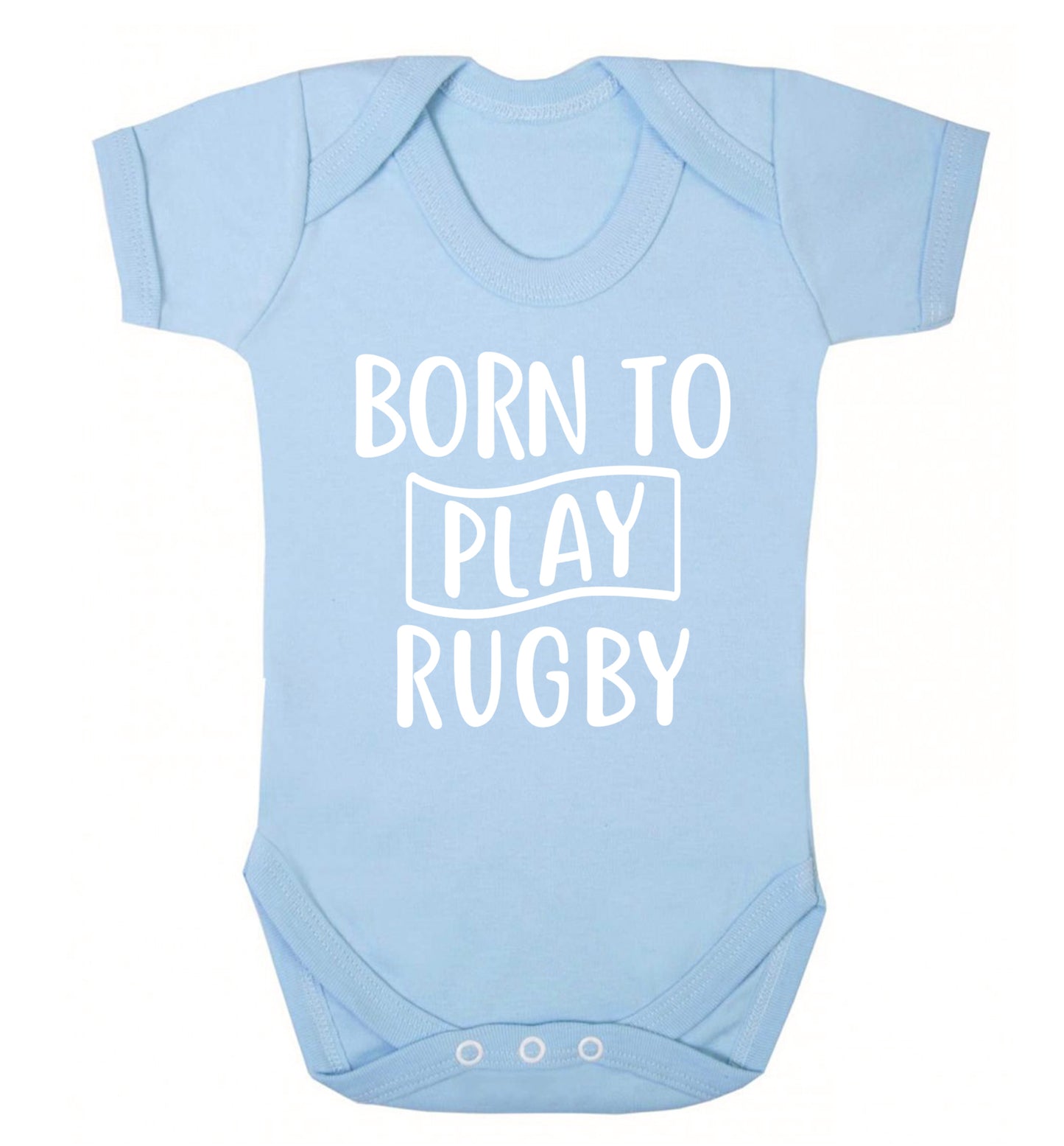 Born to play rugby Baby Vest pale blue 18-24 months