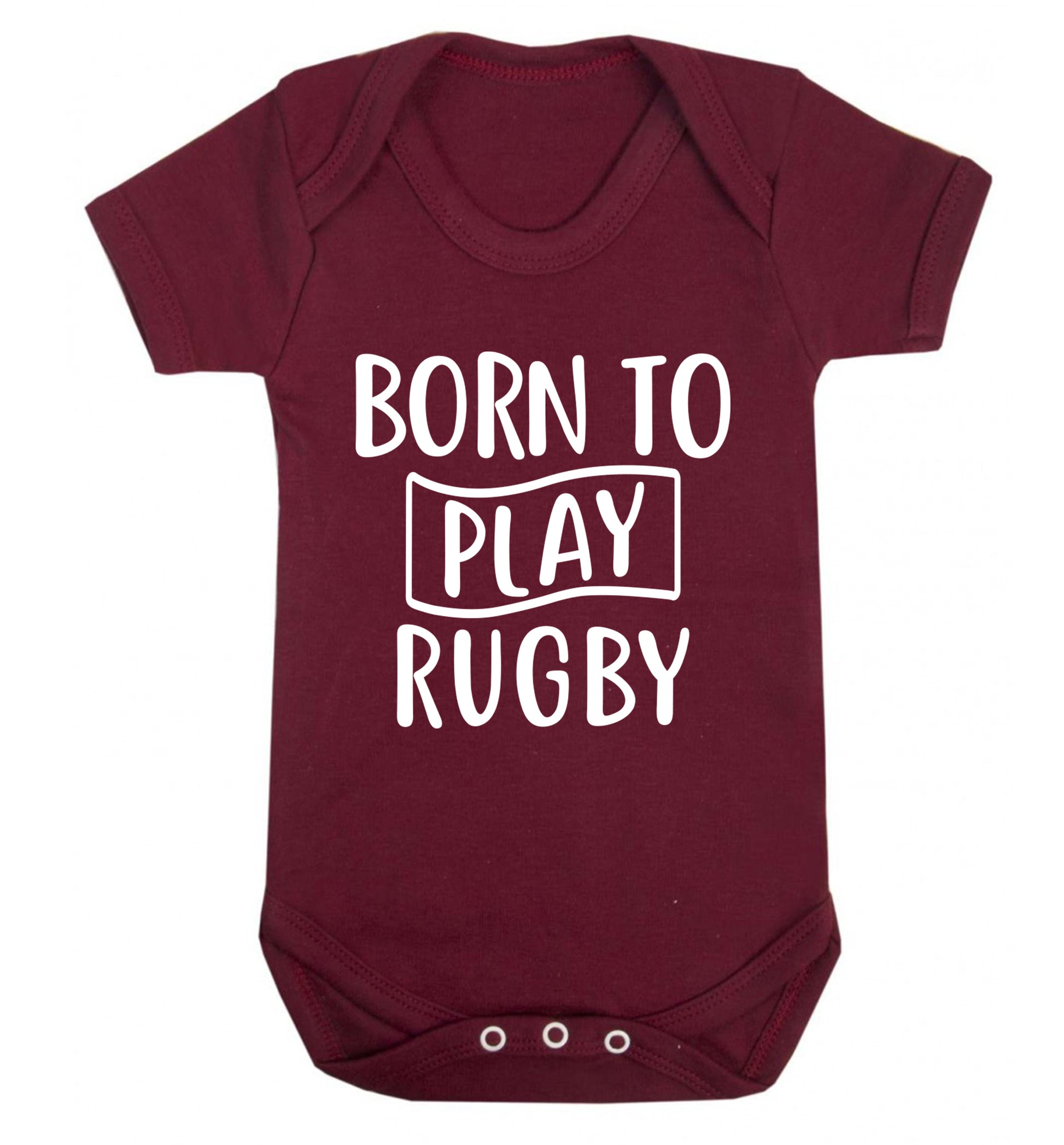 Born to play rugby Baby Vest maroon 18-24 months