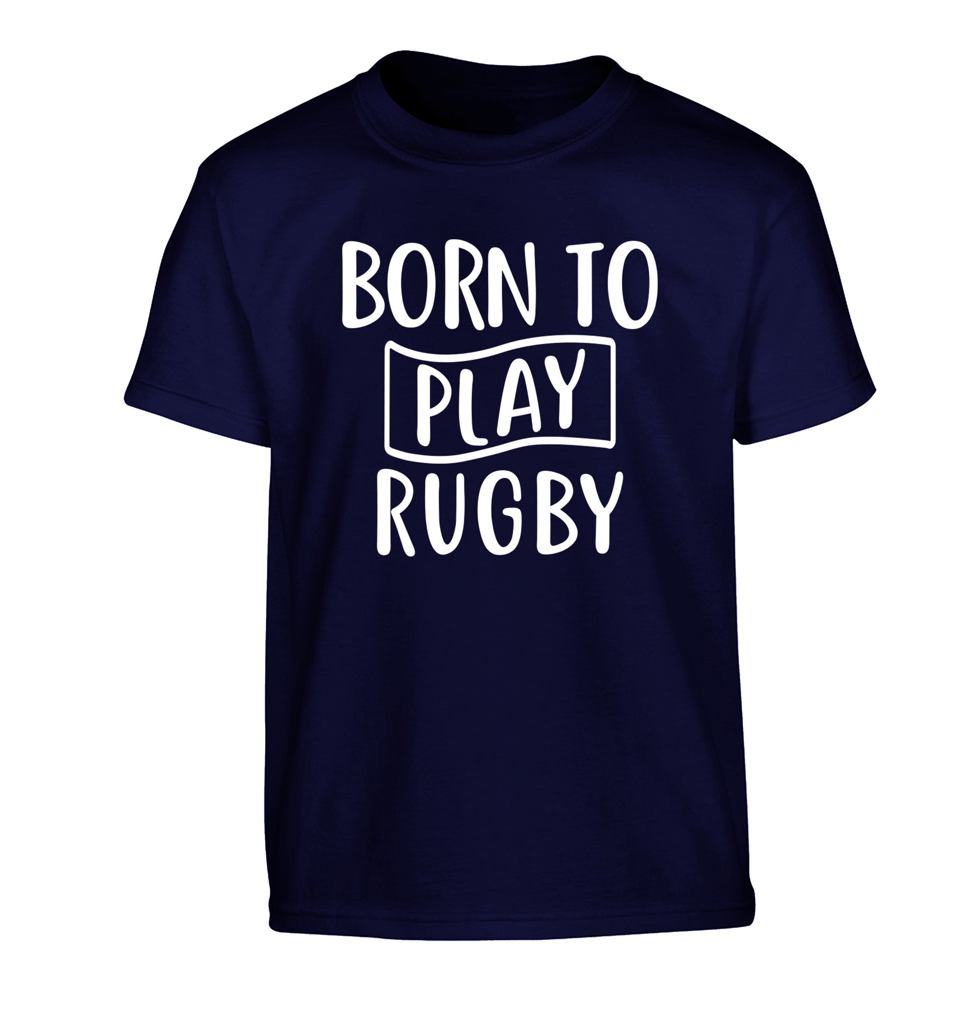 Born to play rugby Children's navy Tshirt 12-13 Years