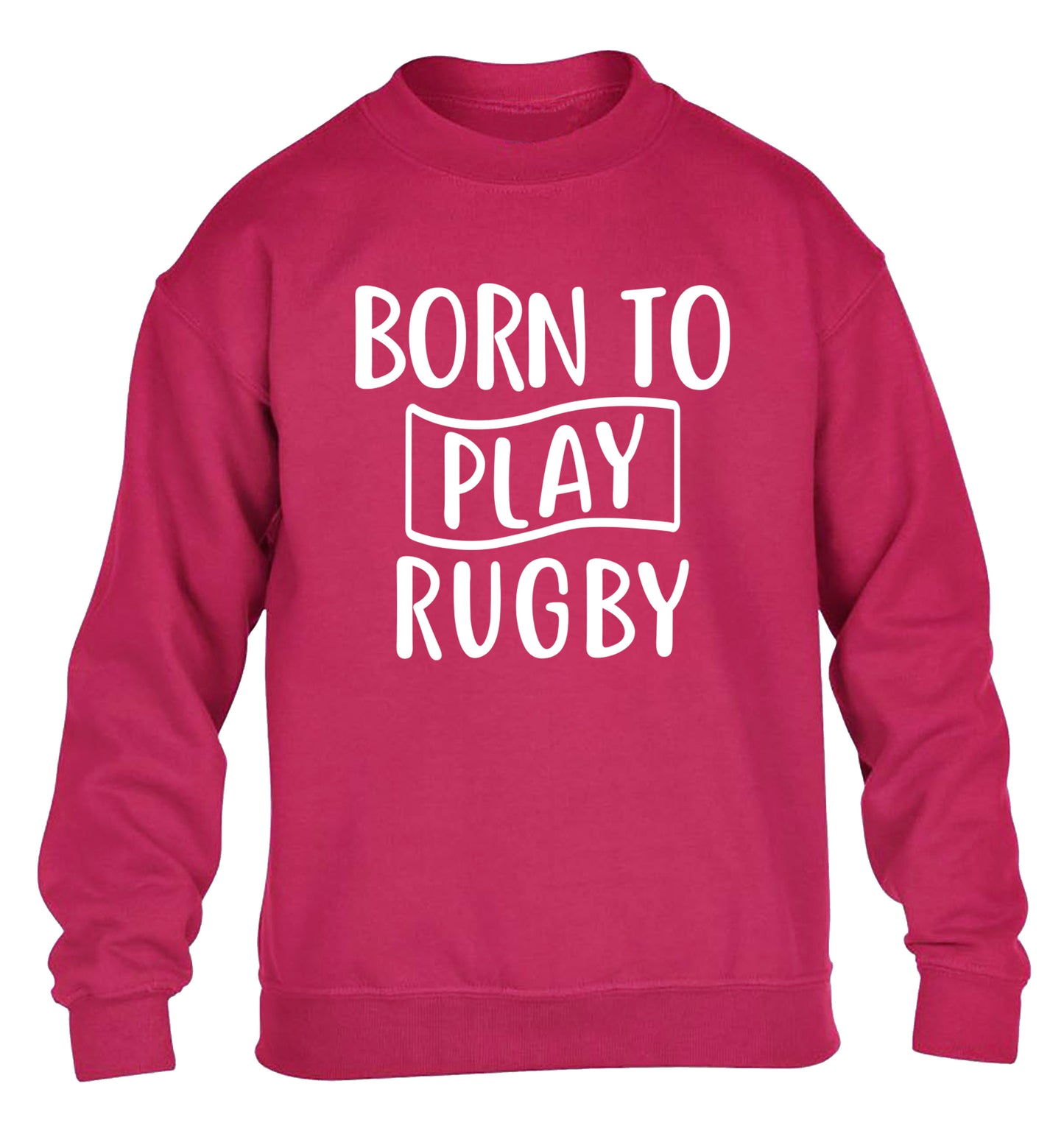 Born to play rugby children's pink sweater 12-13 Years