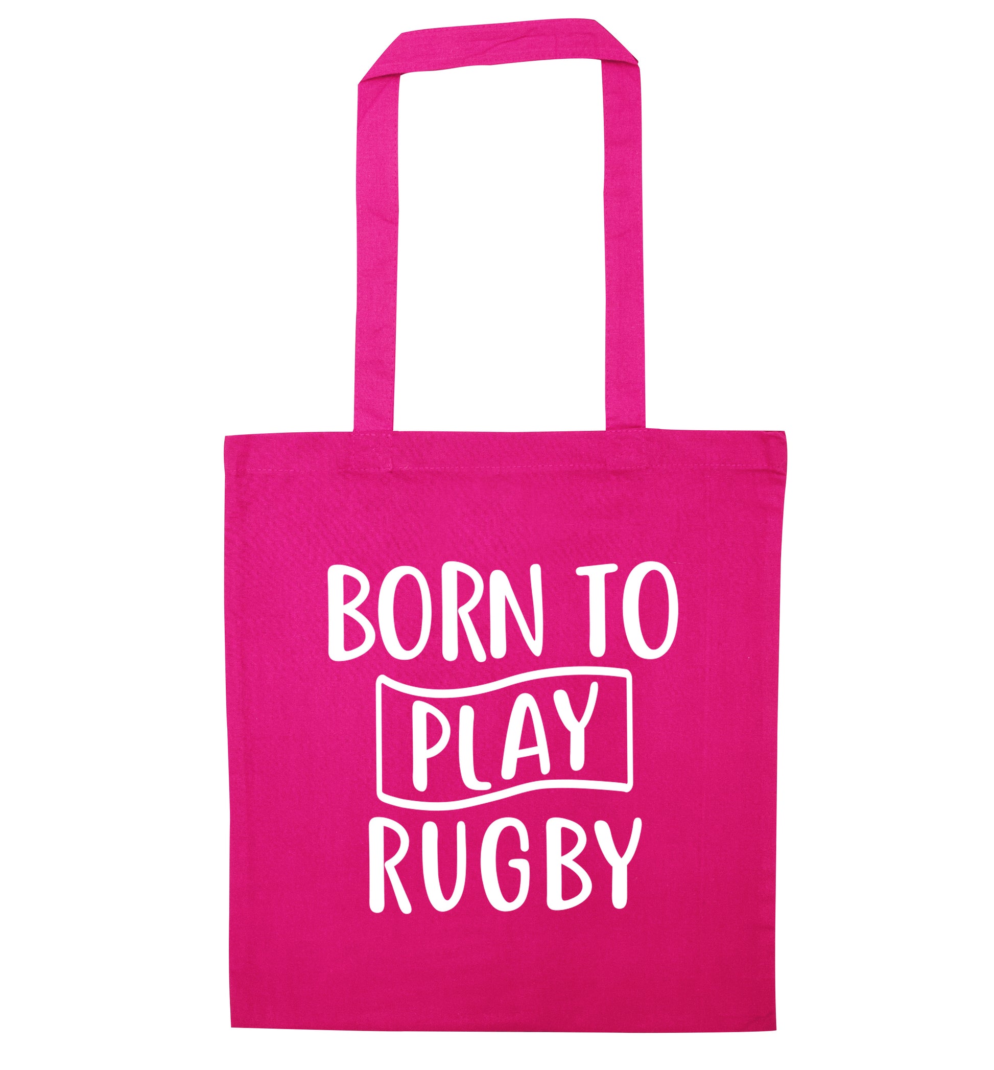 Born to play rugby pink tote bag