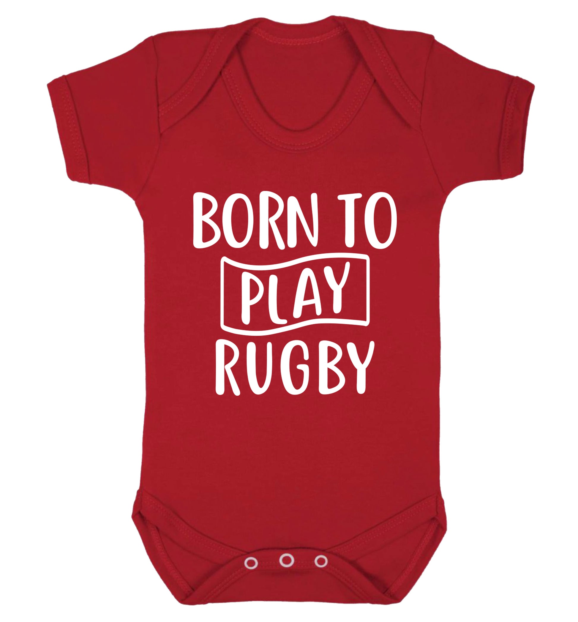 Born to play rugby Baby Vest red 18-24 months