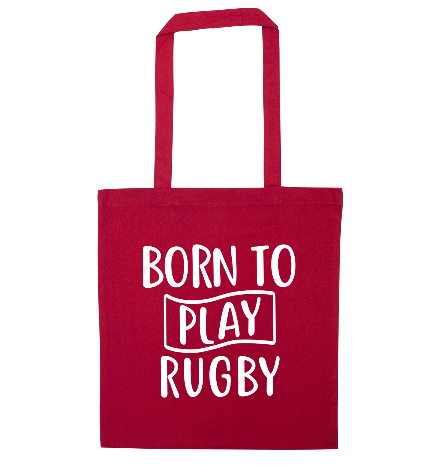 Born to play rugby red tote bag