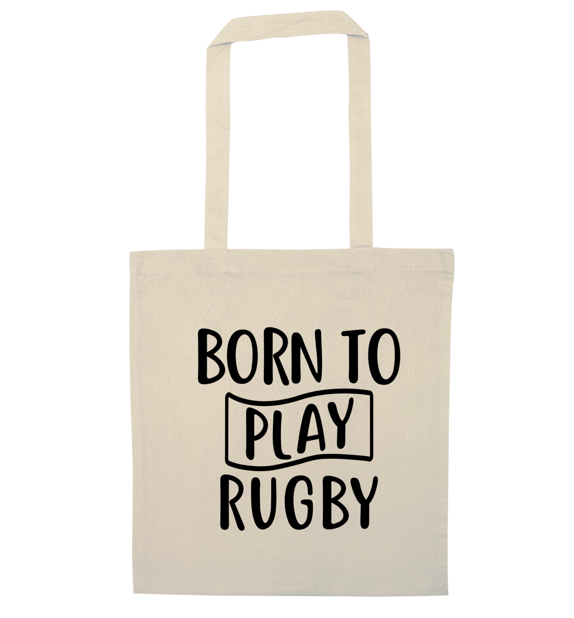 Born to play rugby natural tote bag