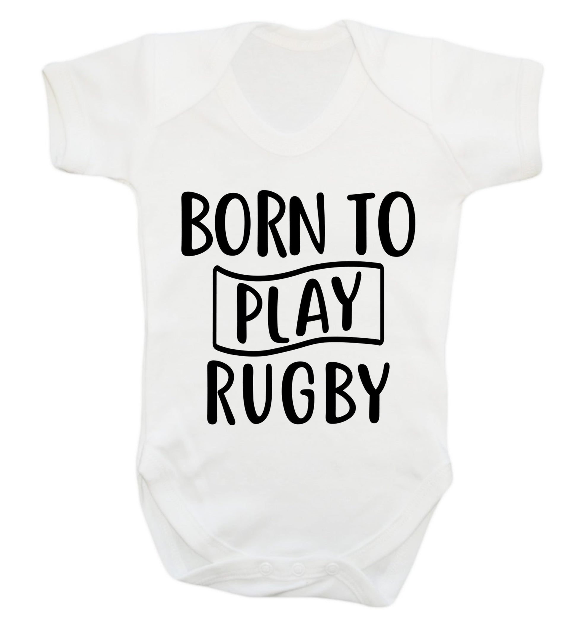 Born to play rugby Baby Vest white 18-24 months