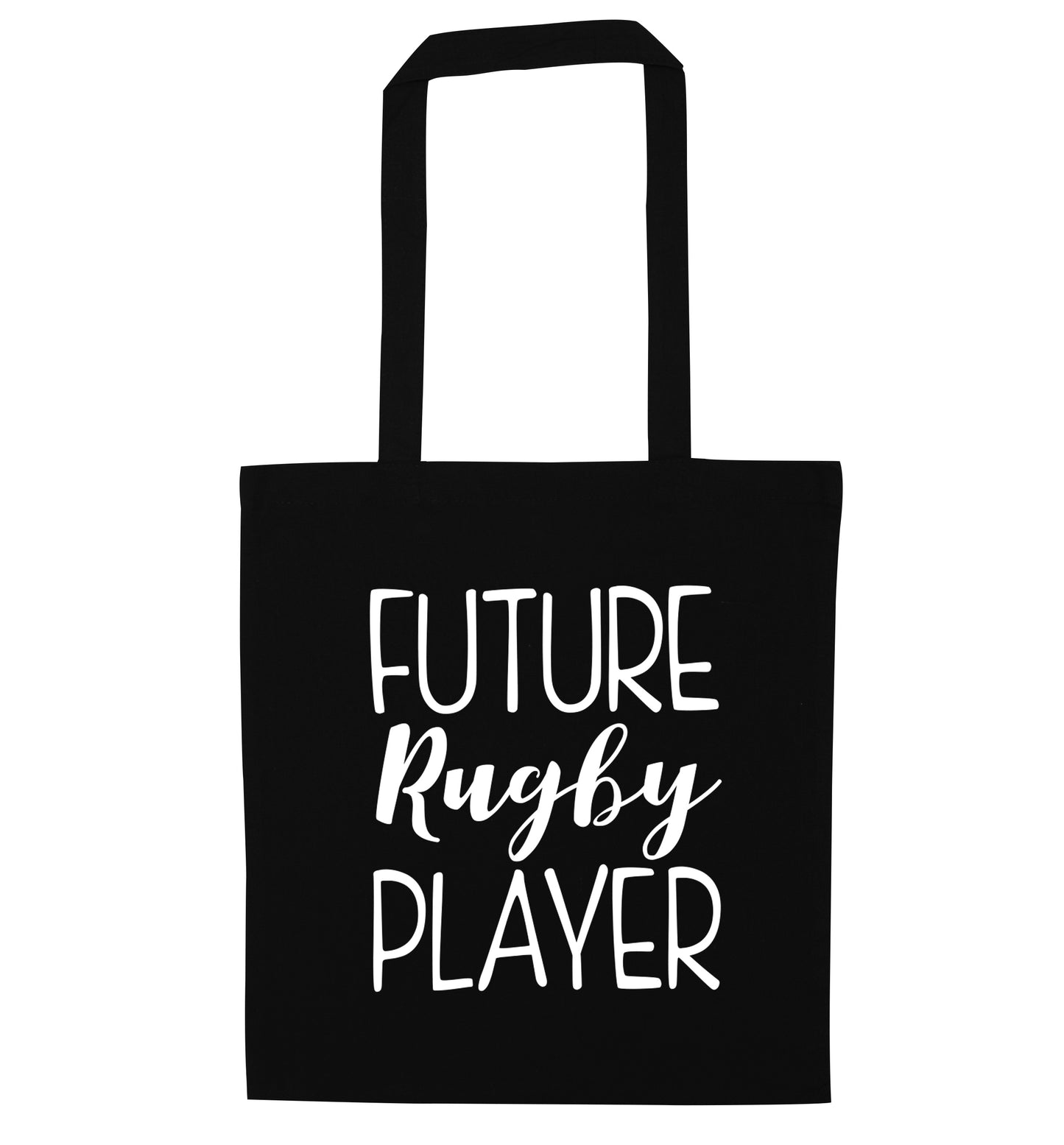 Future rugby player black tote bag